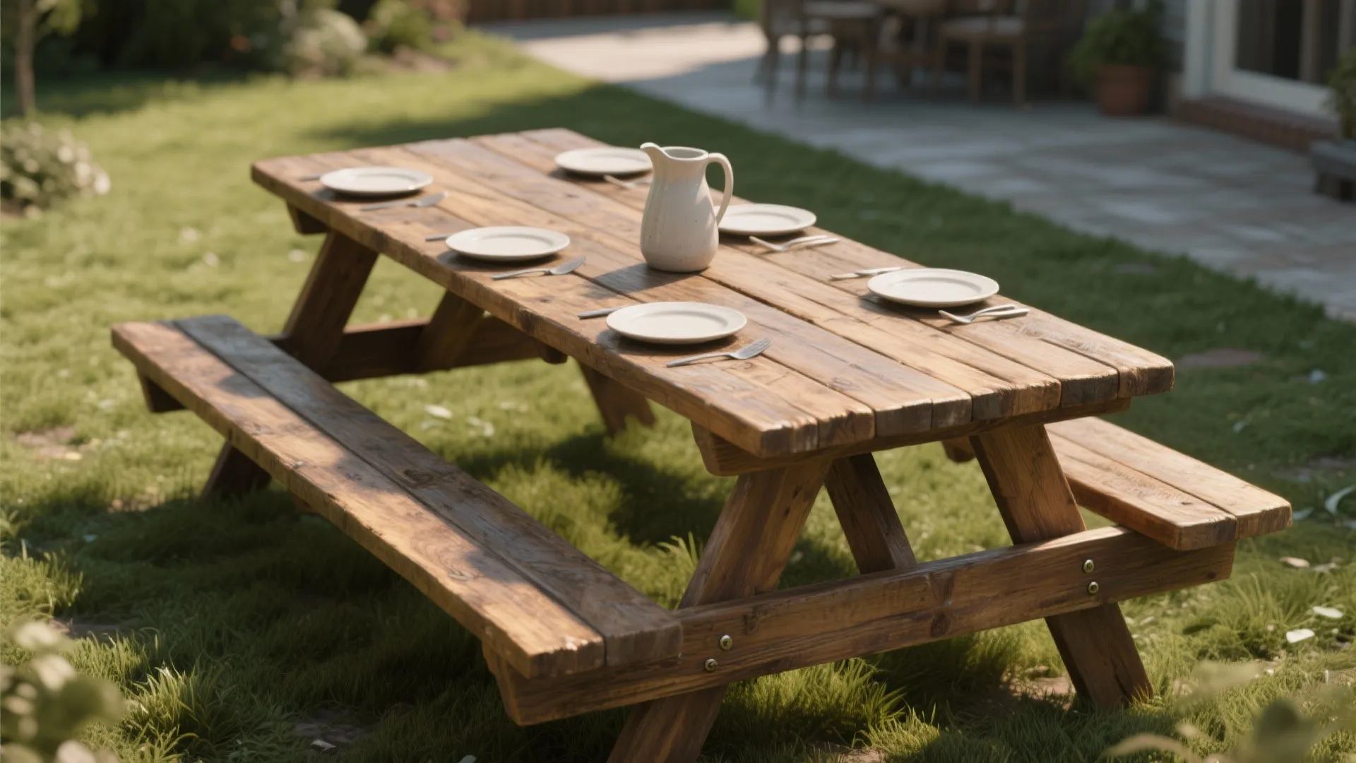 1. Reclaimed Wood Picnic Table