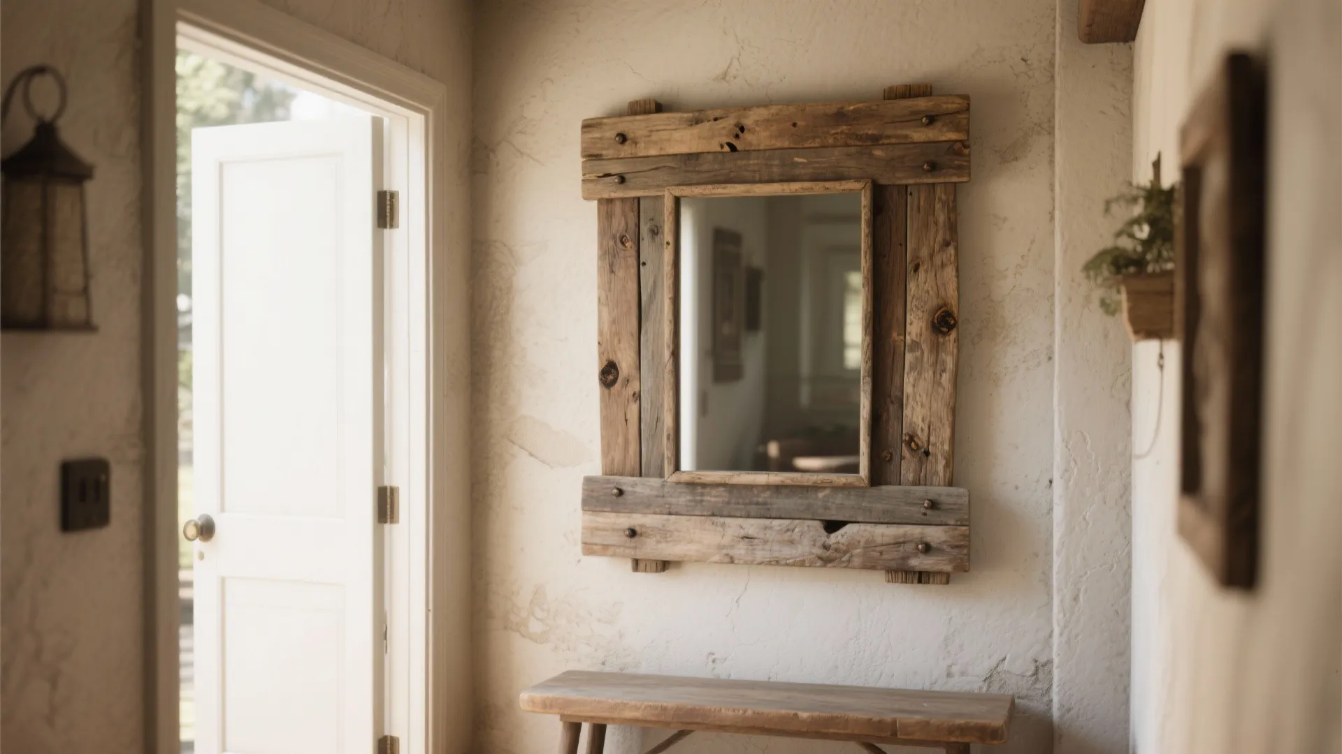 1. Reclaimed plank frame — rustic charm on a budget