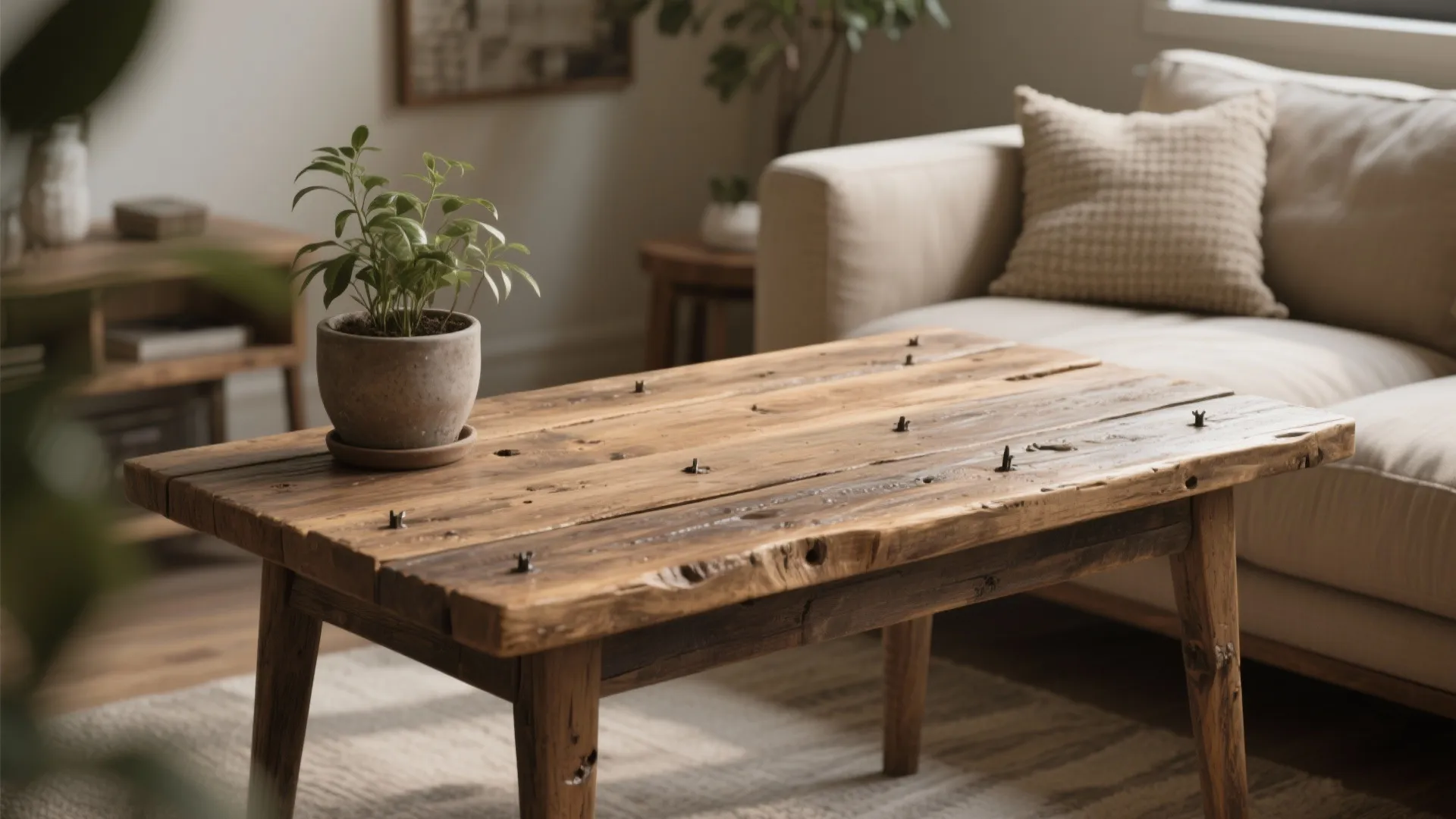 1. Reclaimed Plank End Table