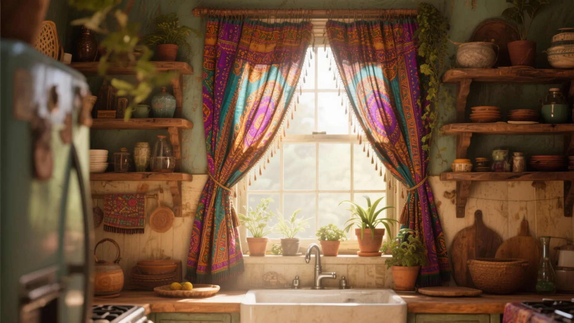 9. Reclaimed Sari Curtains