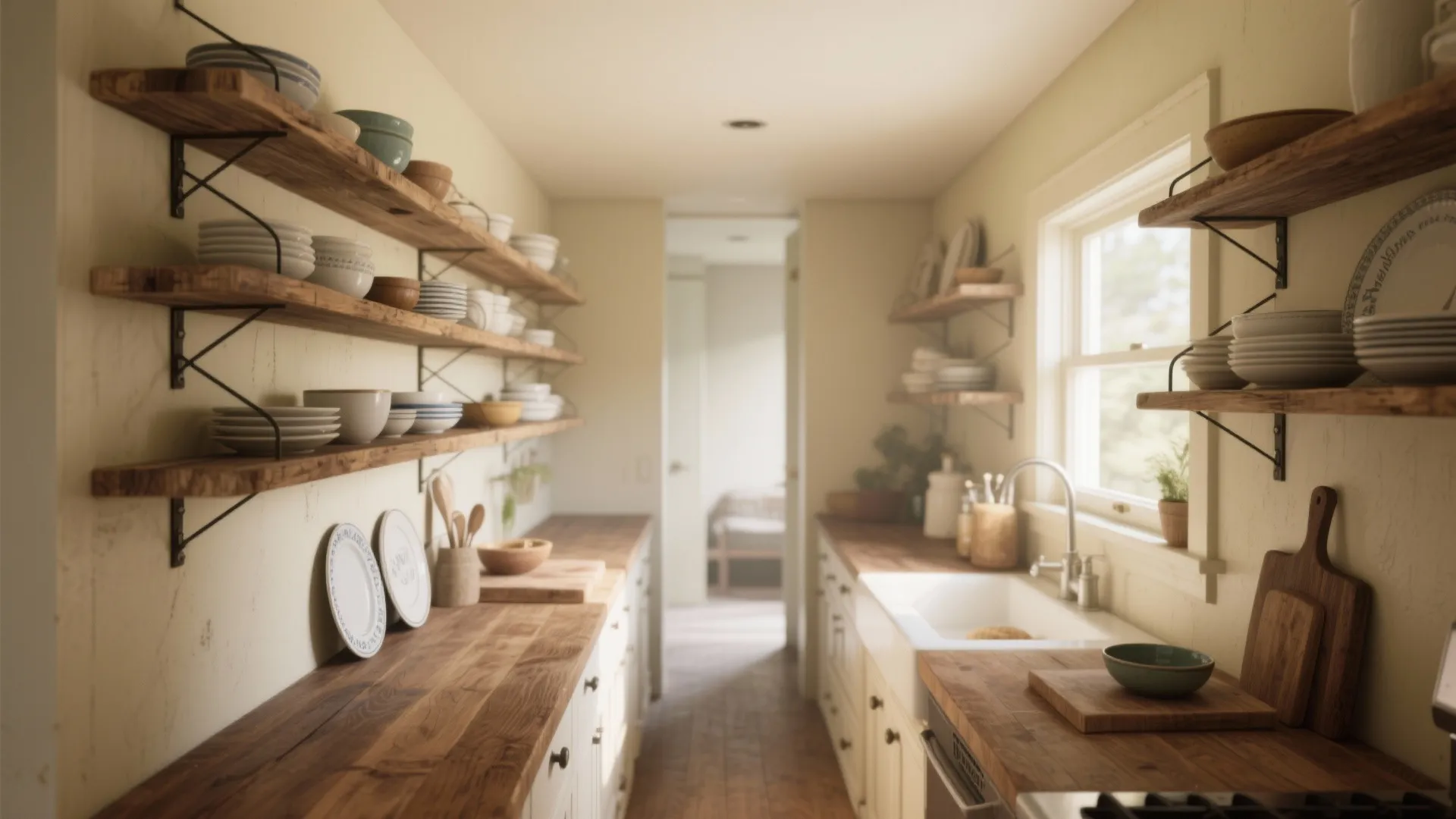 1. Reclaimed Wood Open Shelving