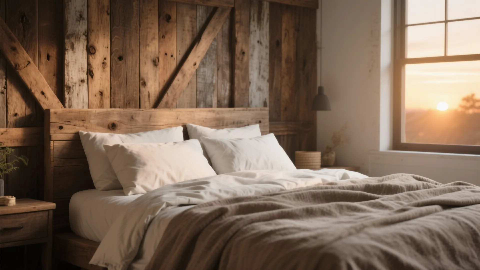 Reclaimed Wood Feature Wall (Biophilic Calm)