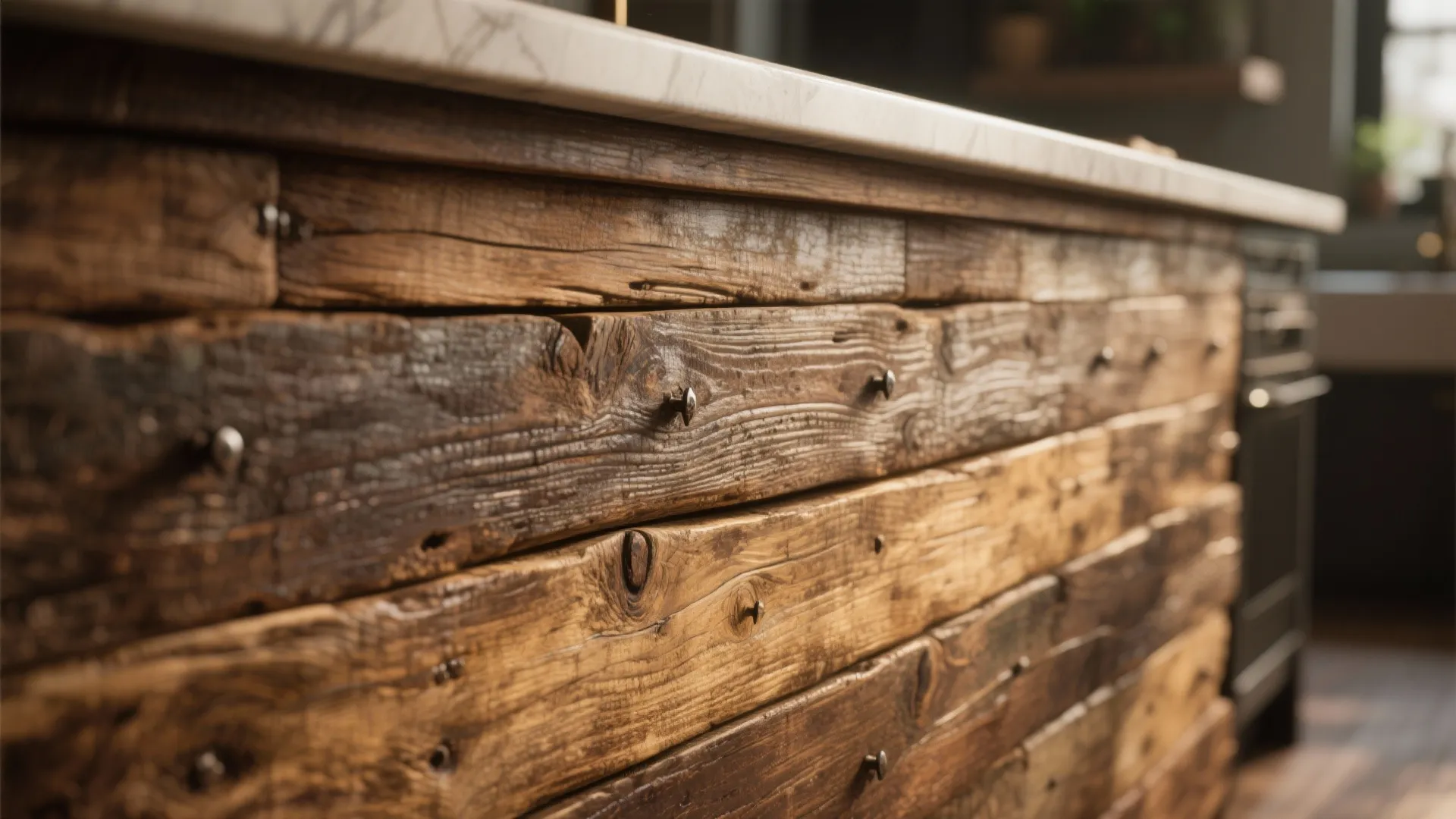 2. Reclaimed Wood Wrap for Rustic Warmth