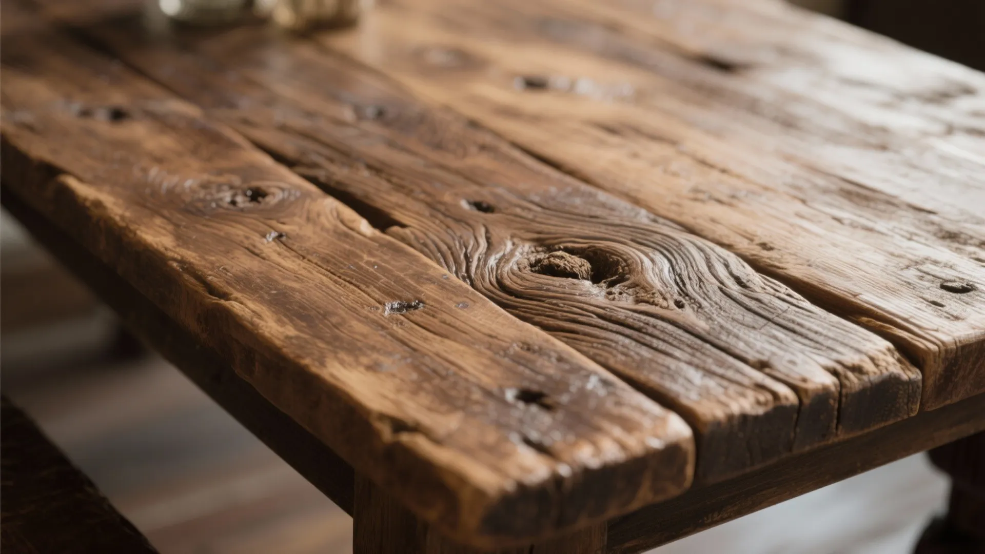 1. Reclaimed Wood Farmhouse Table