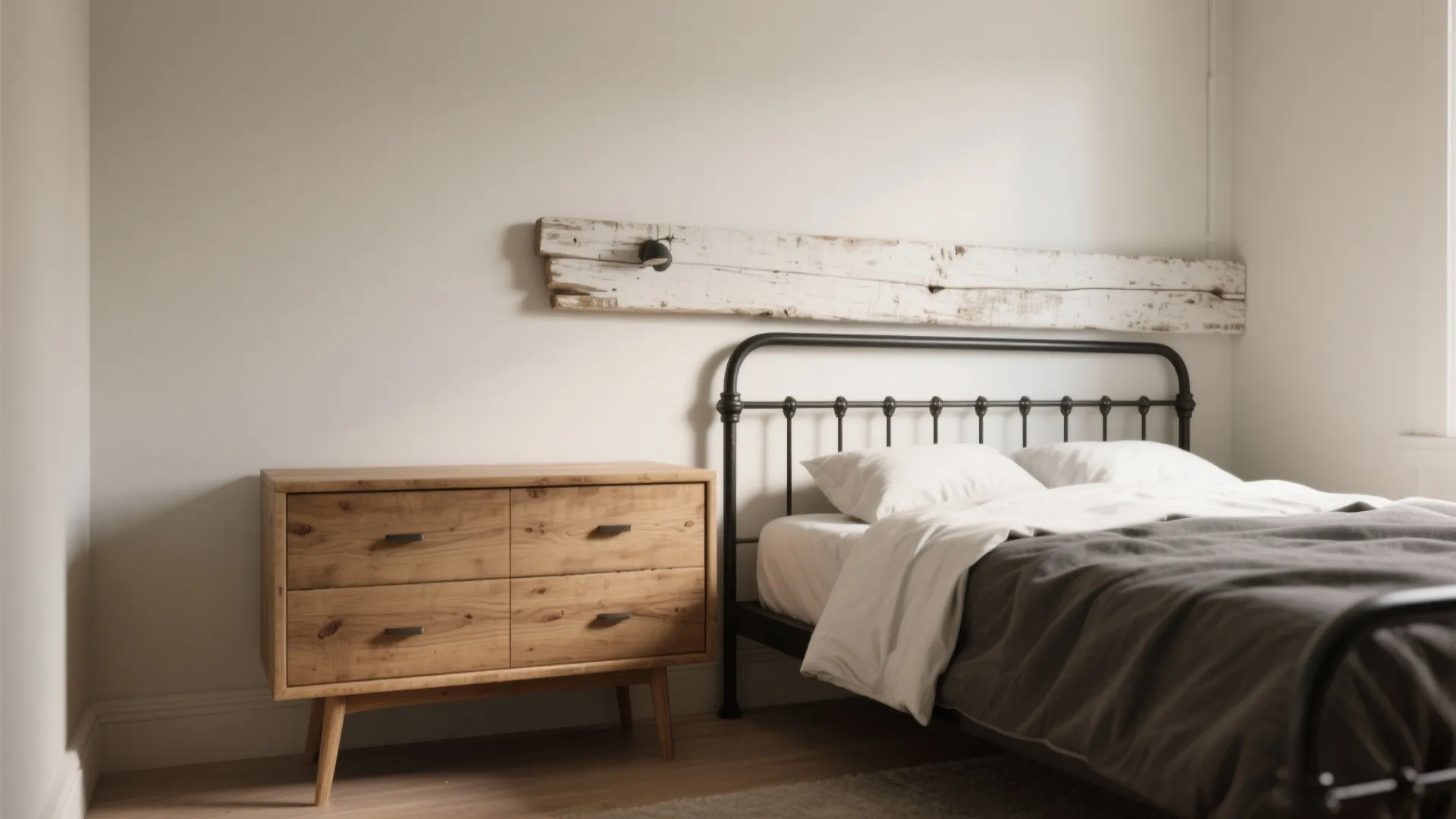 2. Reclaimed wood meets modern lines