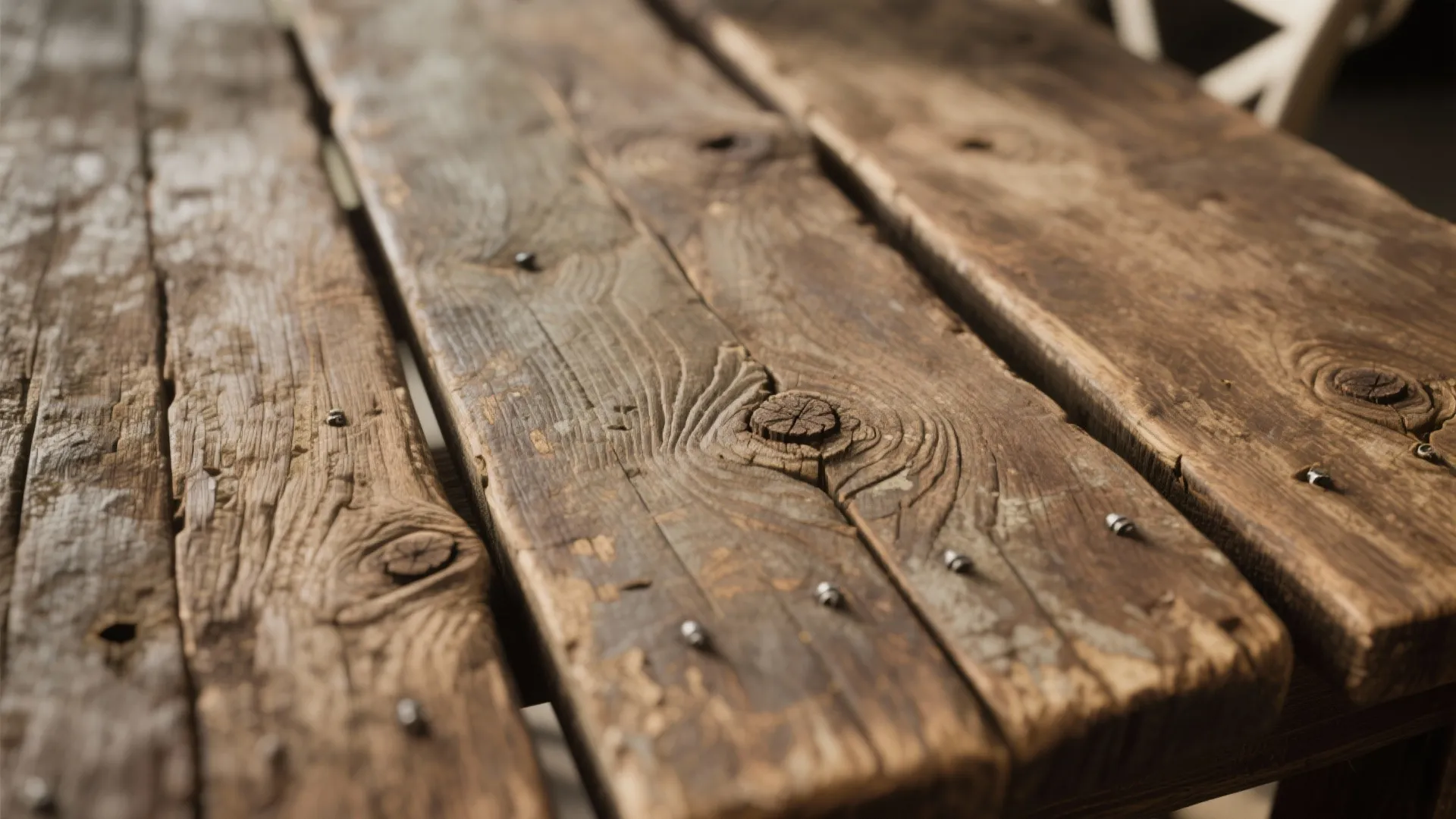 4. Reclaimed Wood Rustic Farm Table