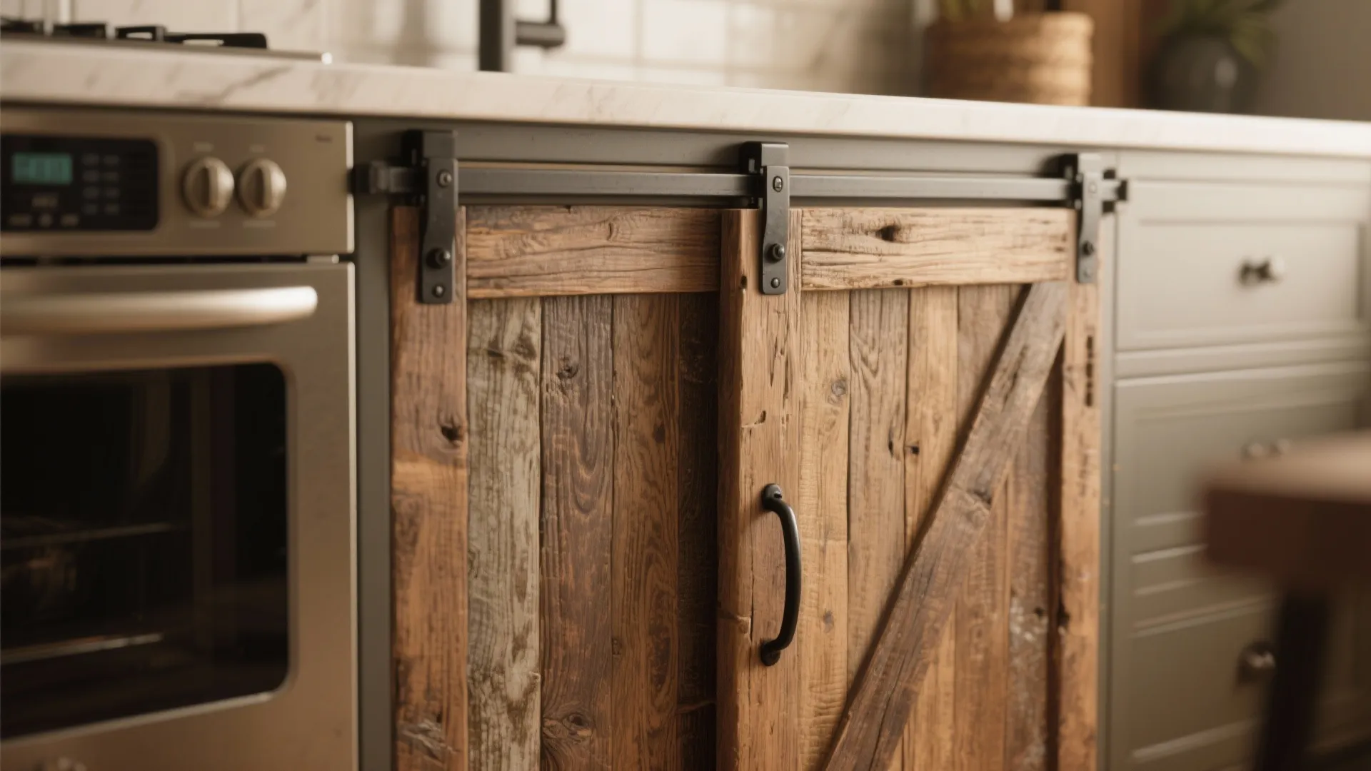 1. Reclaimed Wood Sliding Cabinet