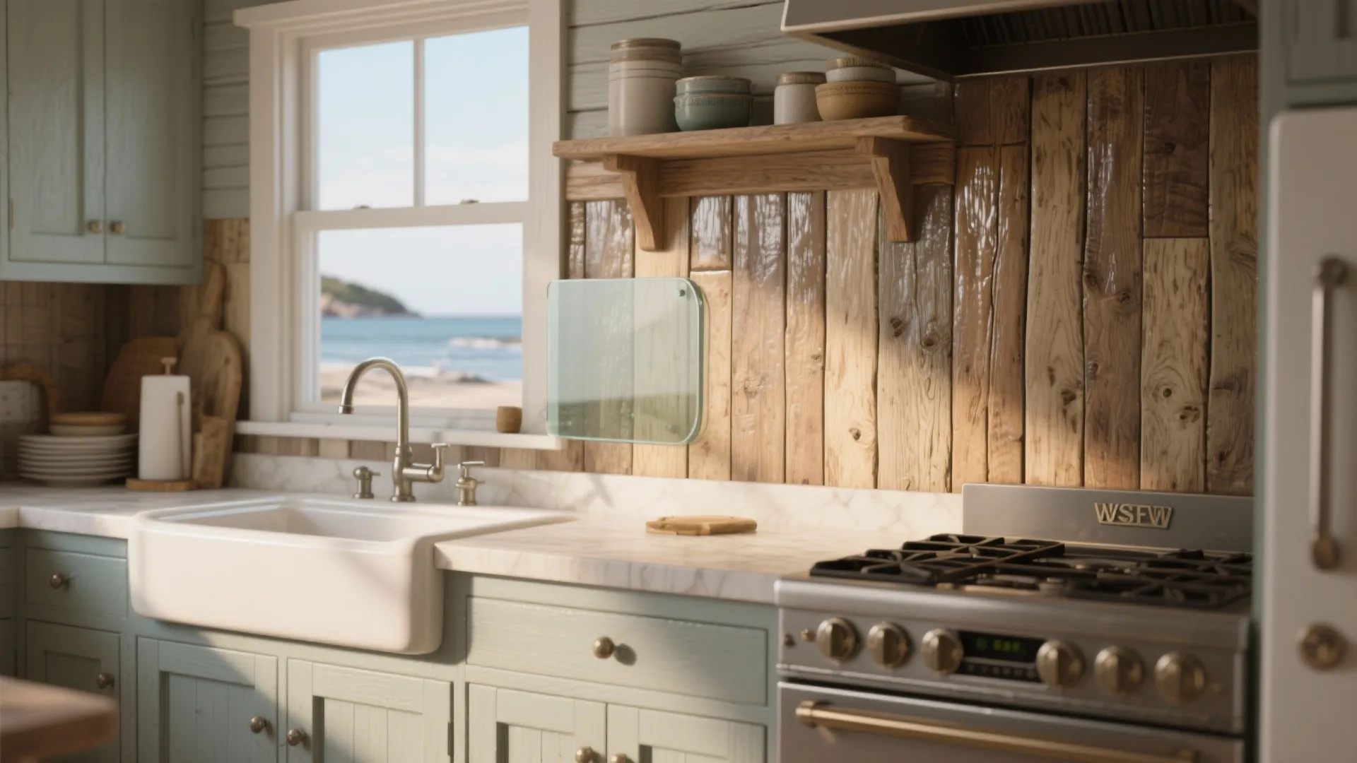 5. Reclaimed wood with a clear waterproof finish