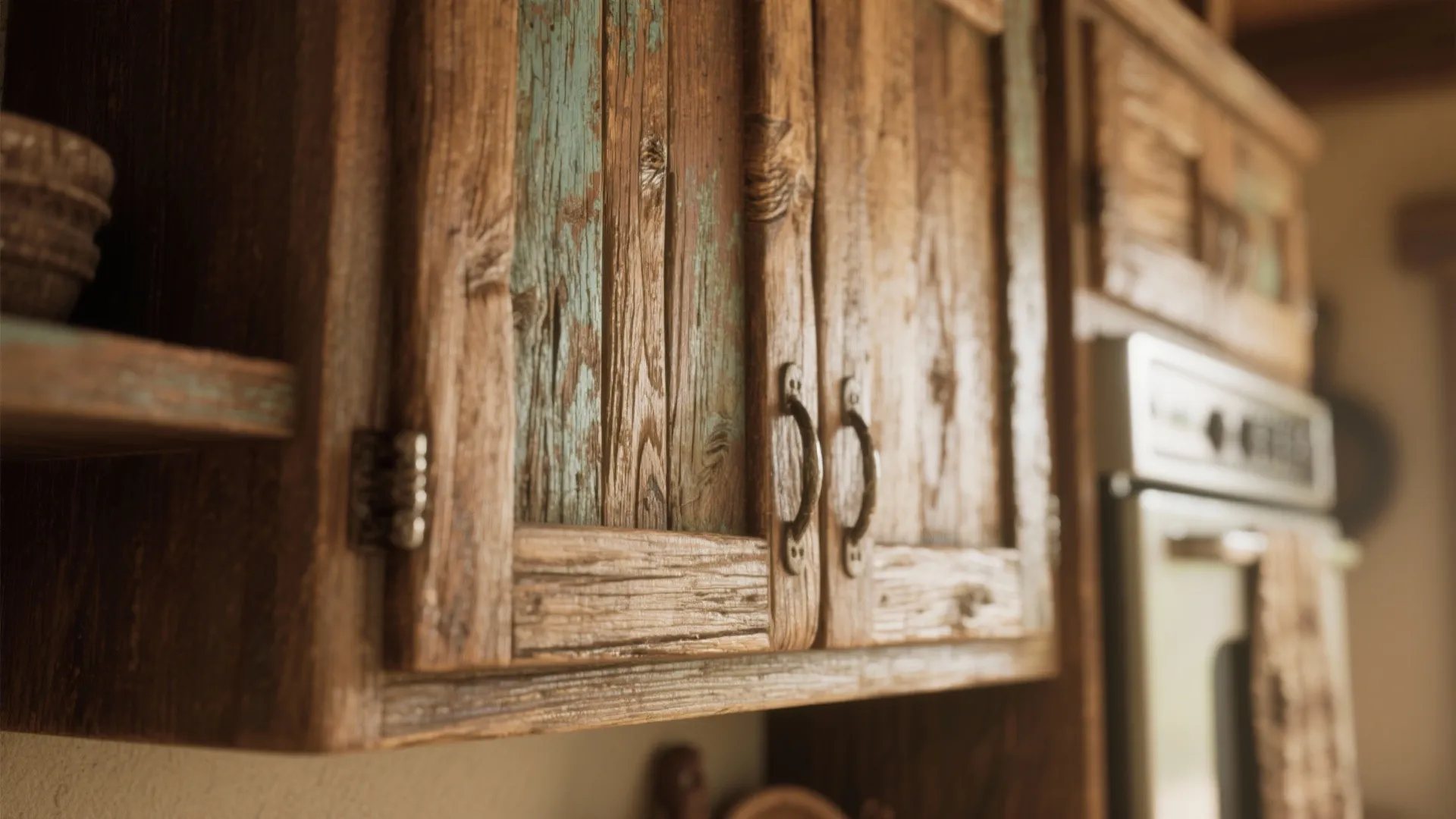 1. Reclaimed Wood Cabinets
