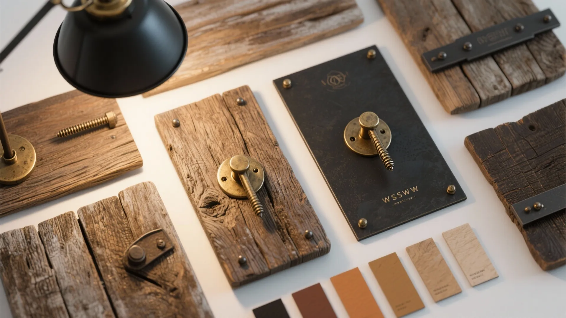 3. Reclaimed Wood Backplate with Metal Shade