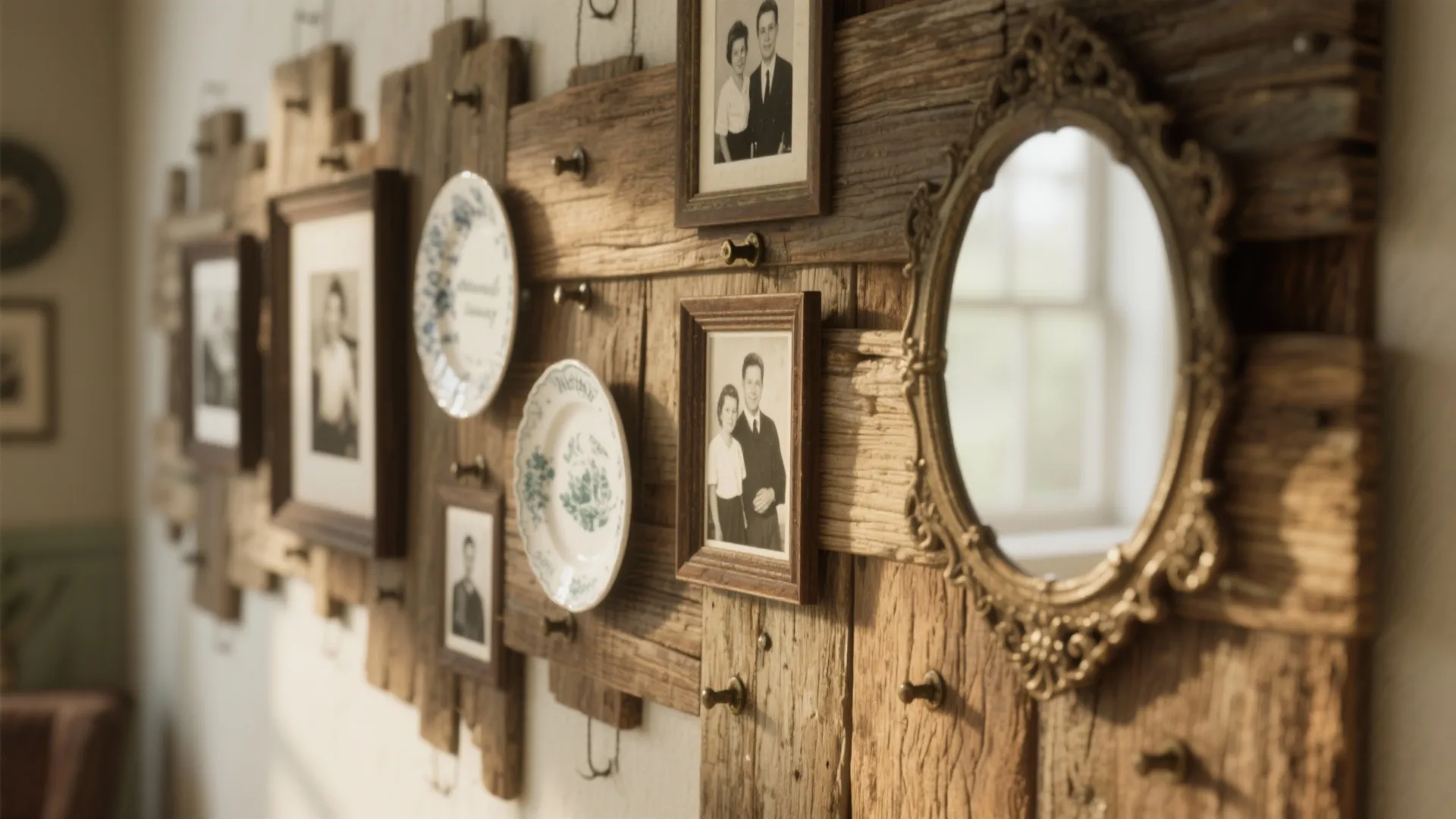 1. Reclaimed Wood Gallery Wall