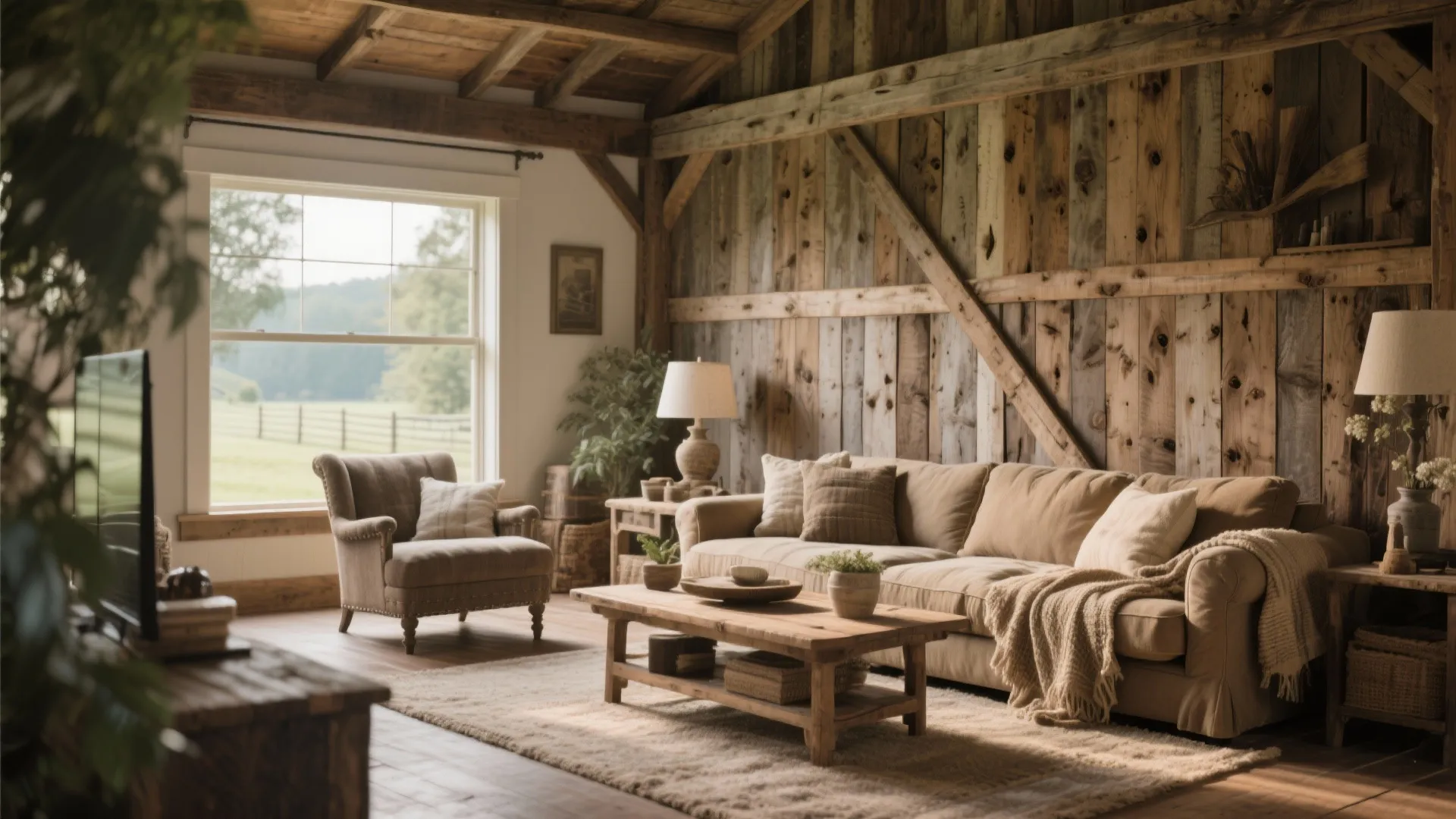 3. Rustic Reclaimed Wood Accent Wall