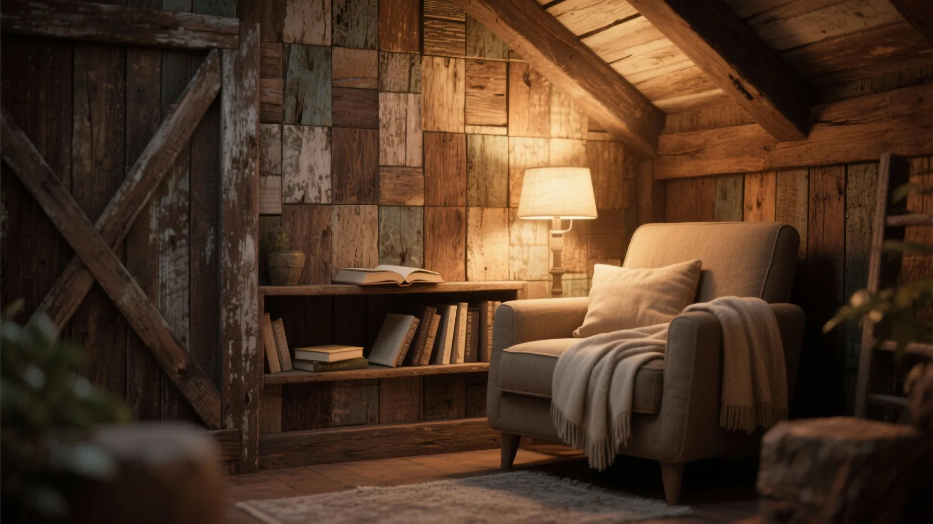 Rustic Charm with Reclaimed Wood Tiles