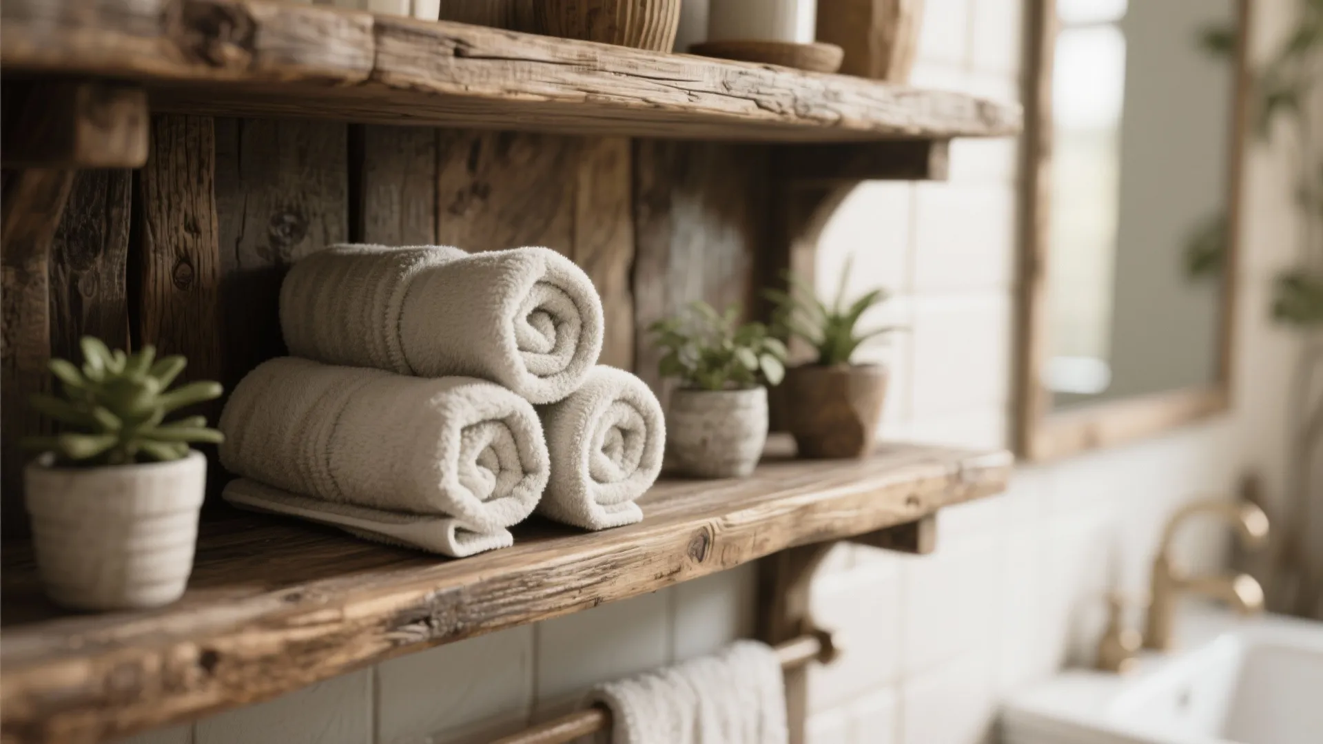 7. Reclaimed Wood Shelves