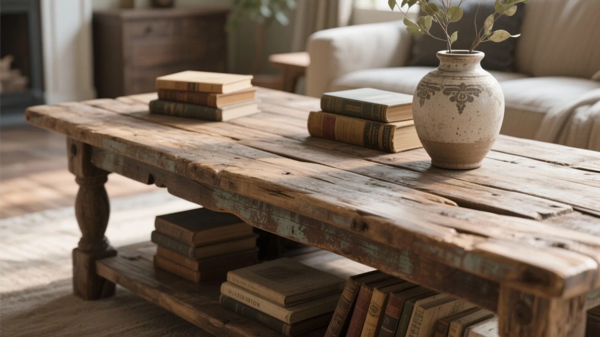 2. Reclaimed Wood Coffee Table