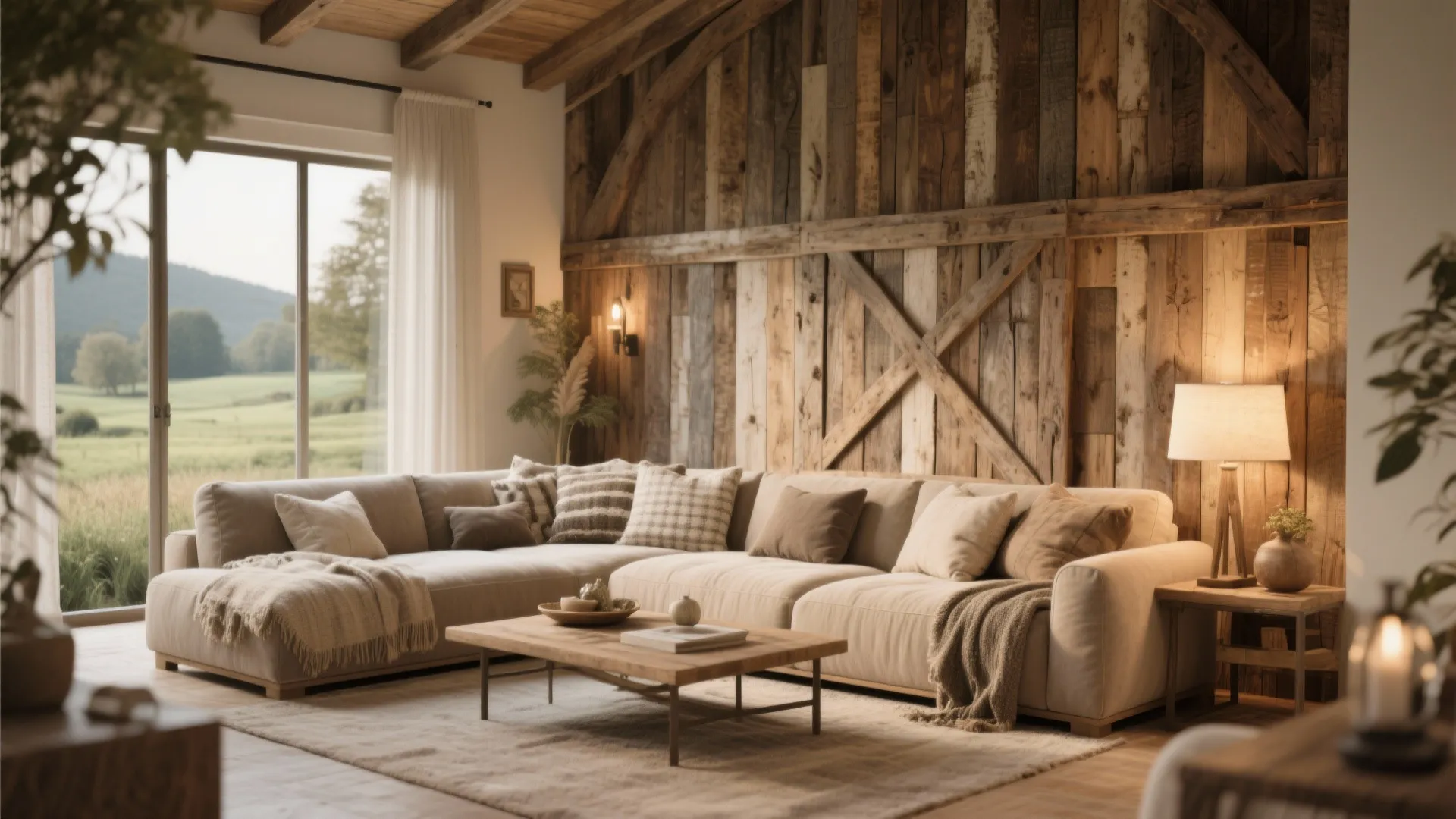 4. Rustic Reclaimed Wood Accent Wall