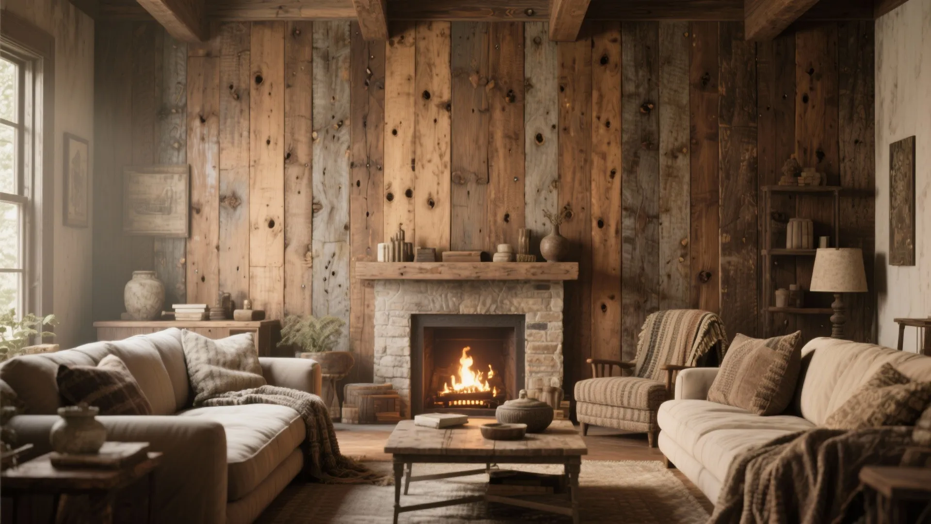 5. Reclaimed Wood Panels for Warmth and Story
