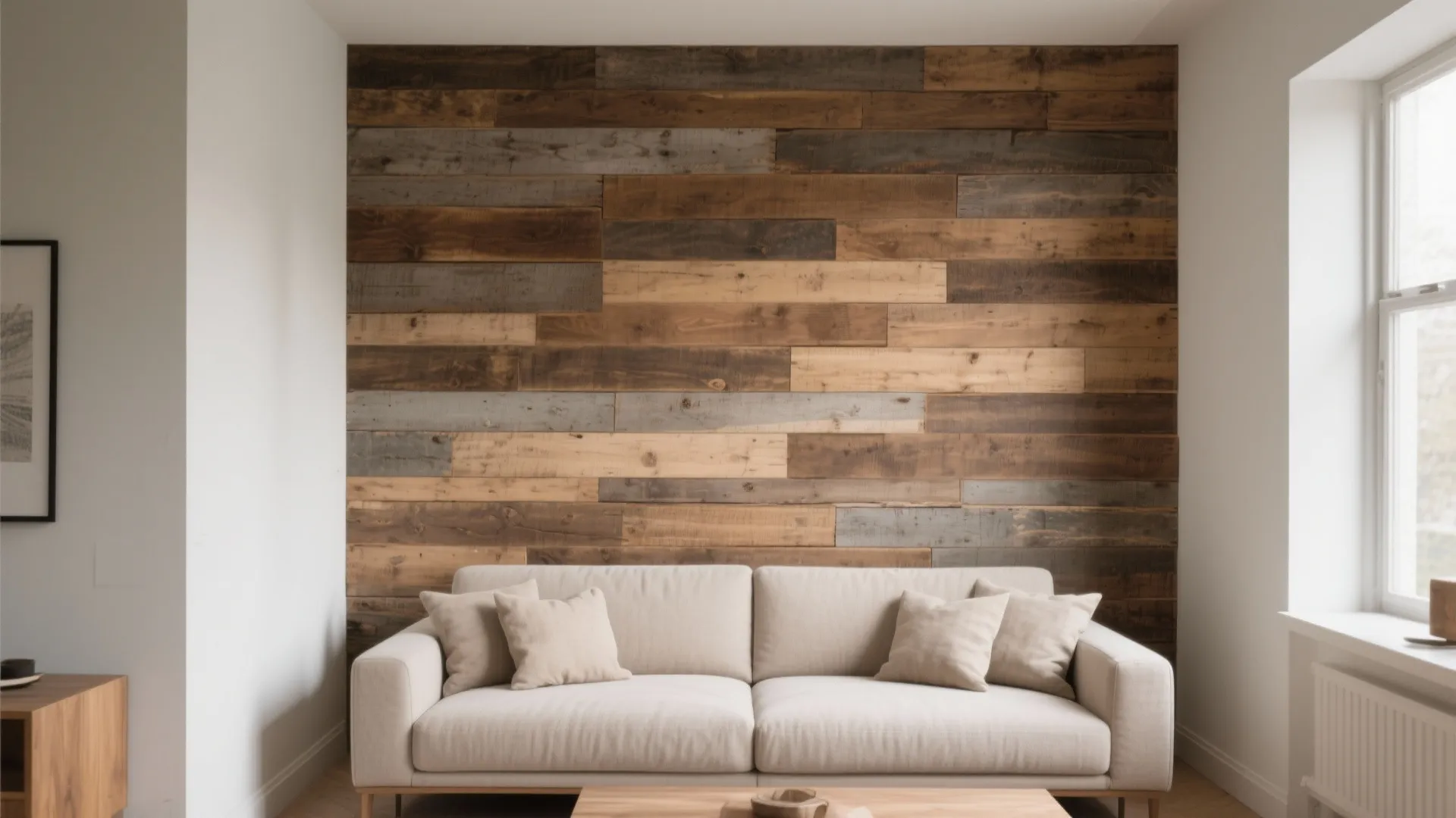 2) Reclaimed Wood Cladding with Slim Profiles