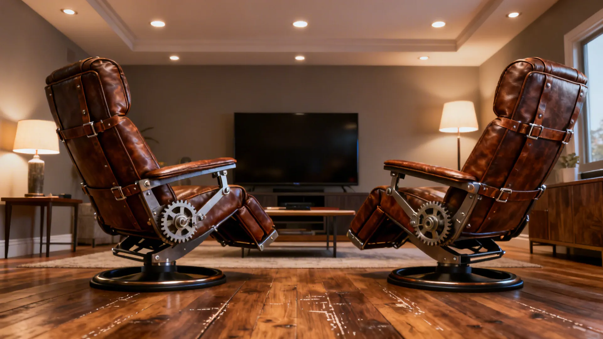 3. Reclining leather swivel for mixed-use rooms