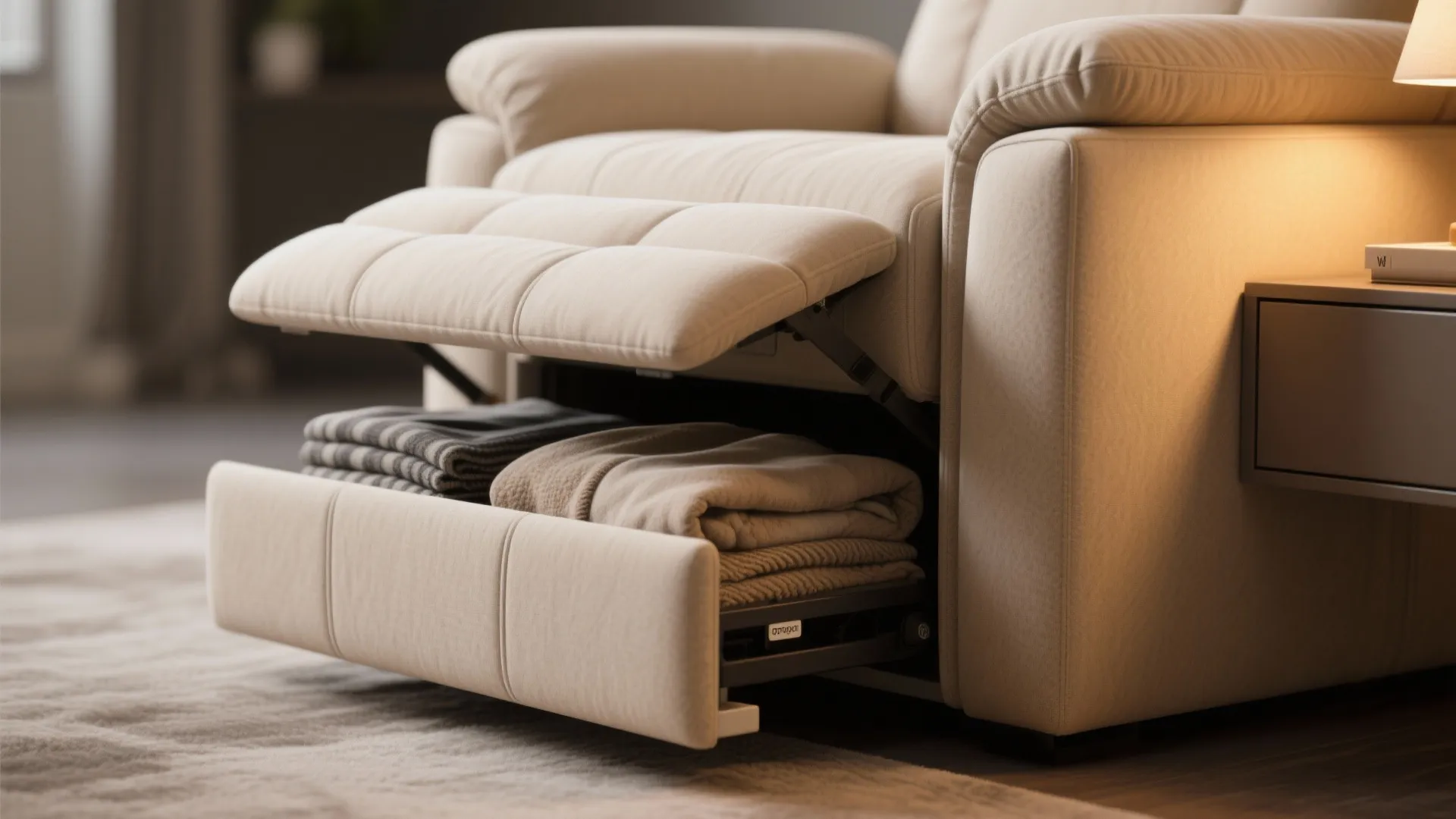 2. Recliner with Built-In Storage