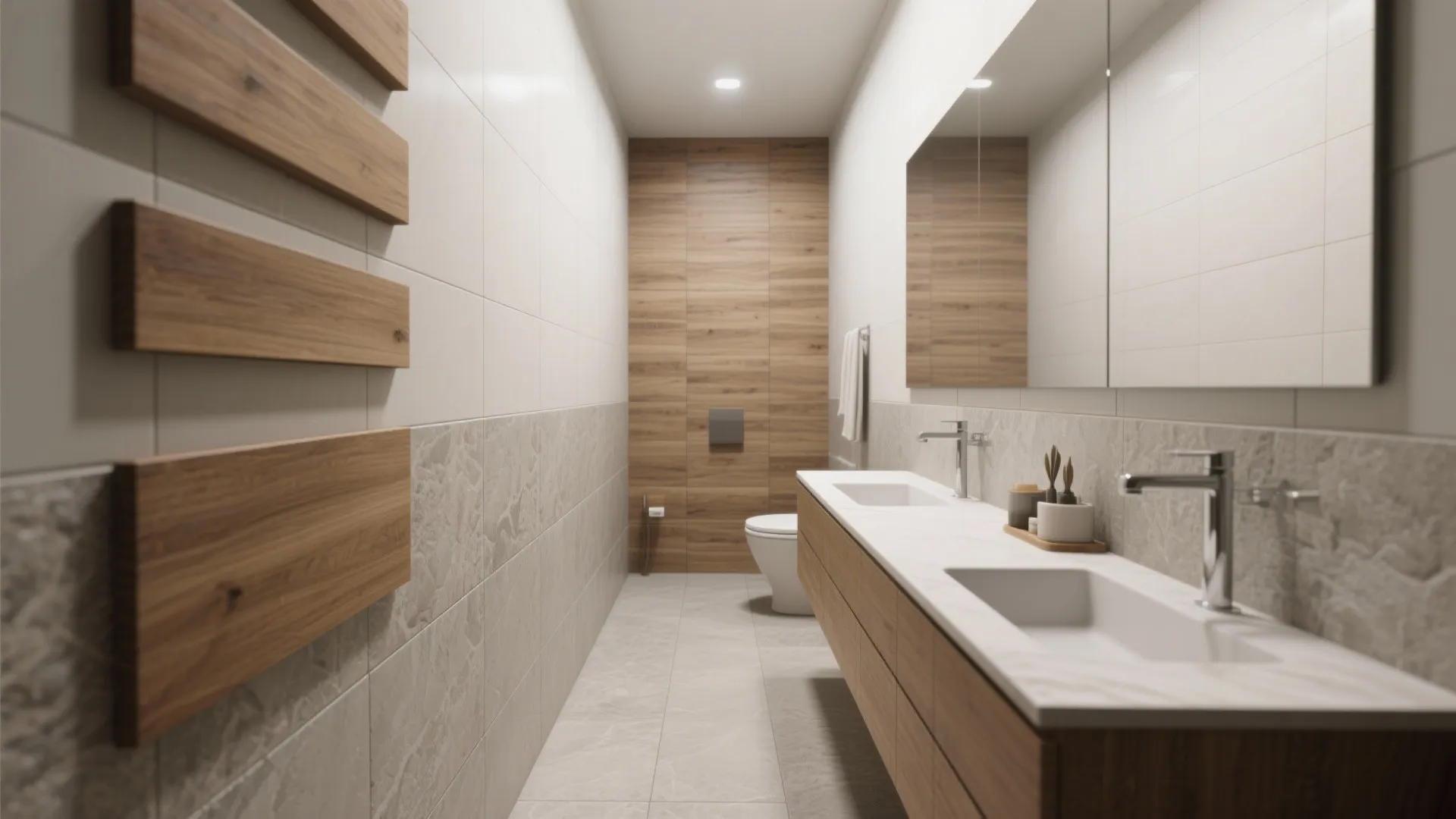 2. Rectangular 12" x 24" to elongate or widen the room