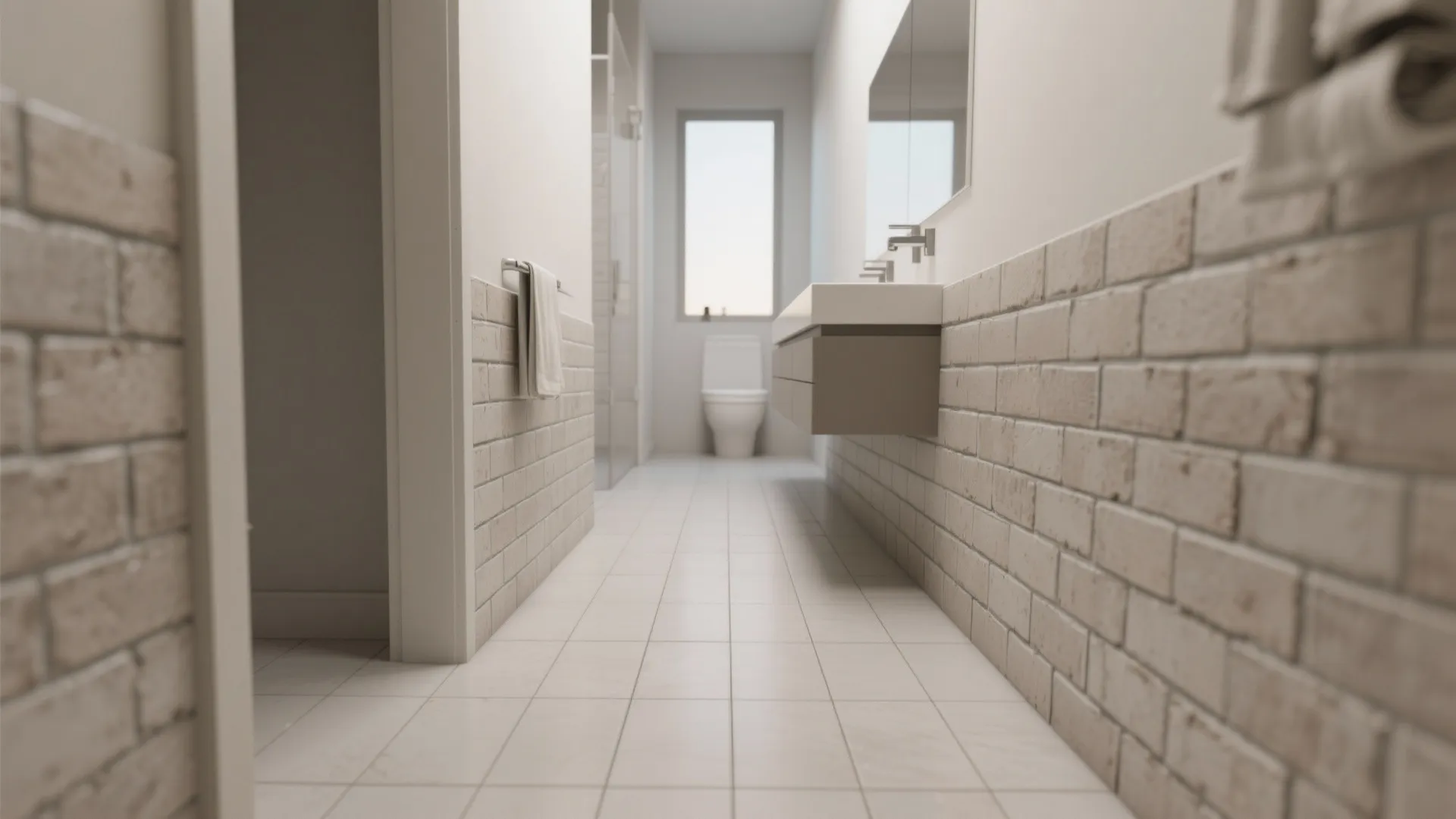 2. Rectified tiles laid in a staggered pattern