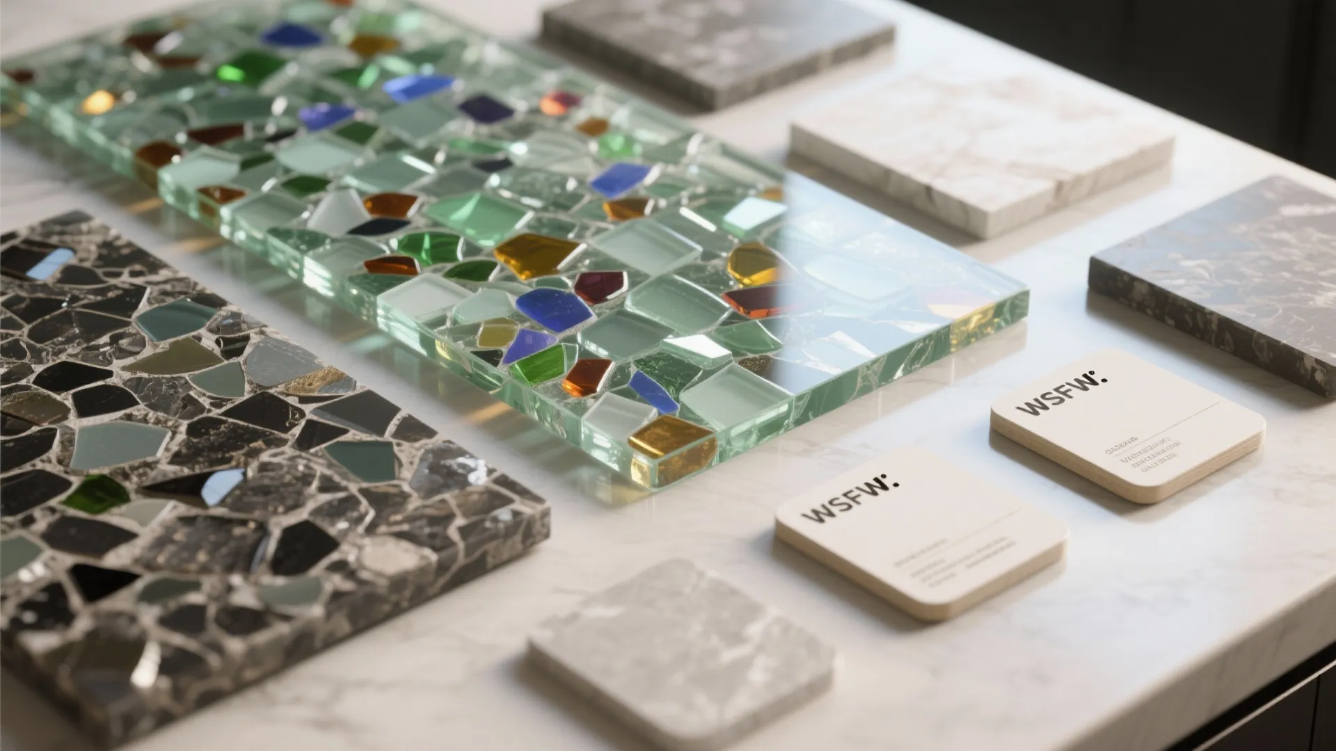 4. Recycled glass: colorful and eco-friendly