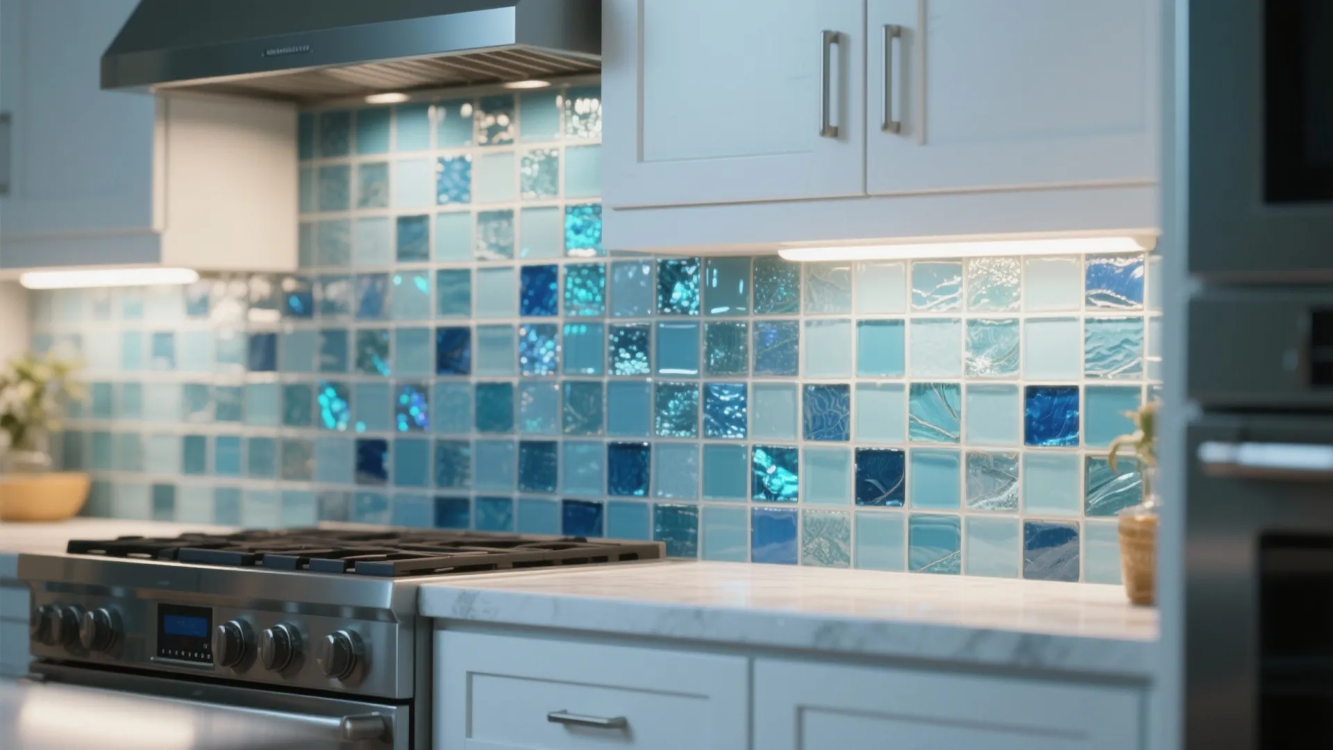 10. Recycled Glass Tiles in Ocean Shades