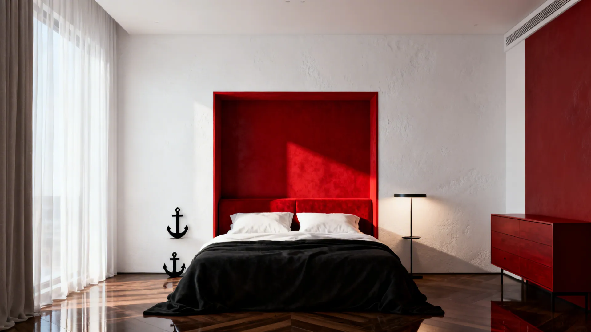 5 Bold Red, Black & White Bedroom Ideas
