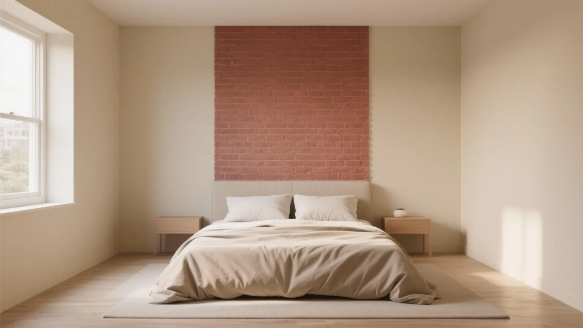 Red Accent Wall Meets Tan Surround