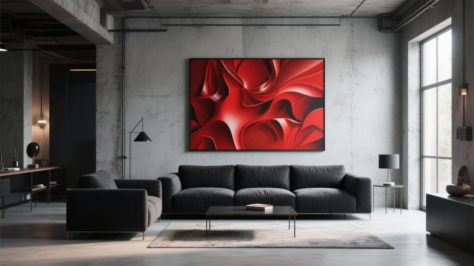 5. Red Artwork to Create a Visual Anchor