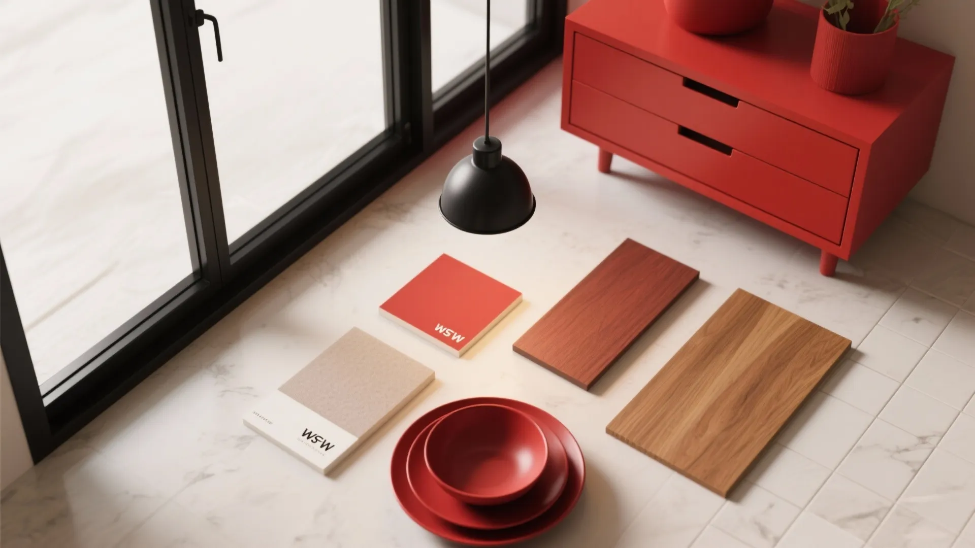 5. Subtle Red Details with Black Framework