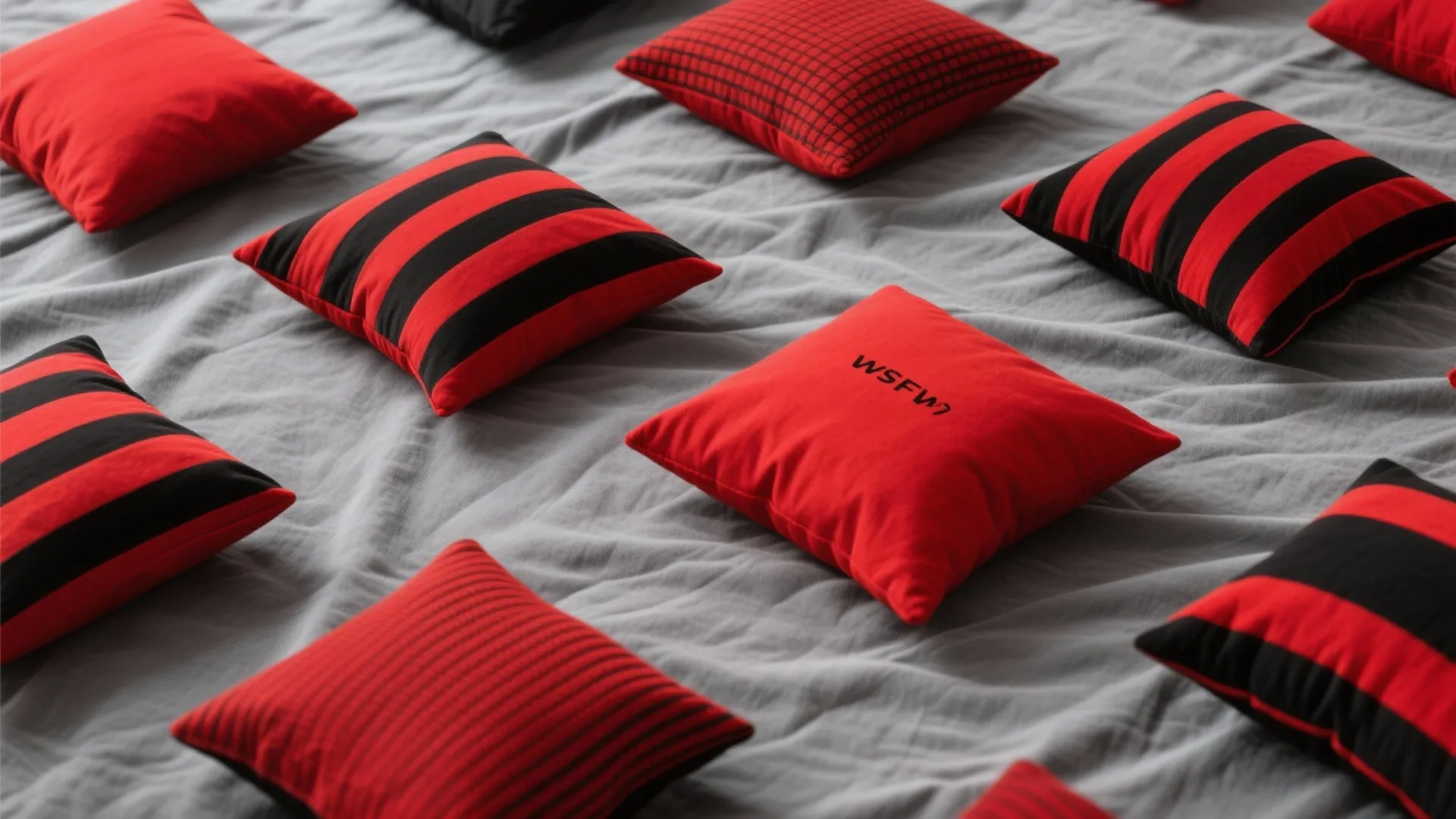 9. Red and Black Throw Pillows Mix