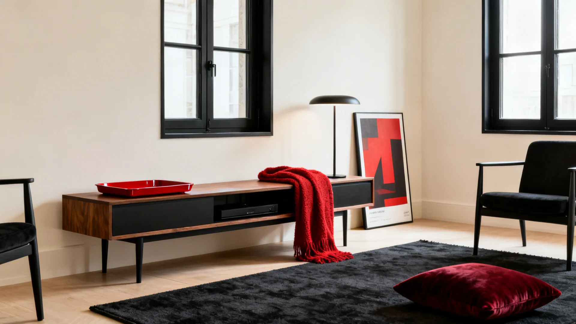 5 Red, Black and White Living Room Ideas