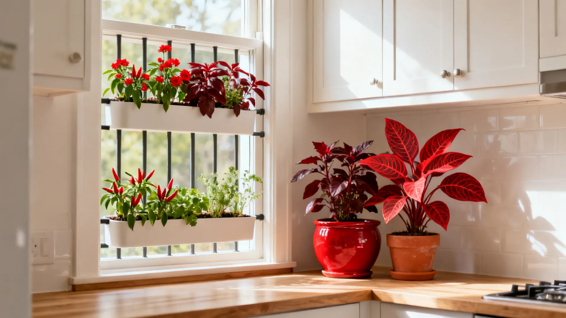 Functional Greenery: Herbs with Red Blooms