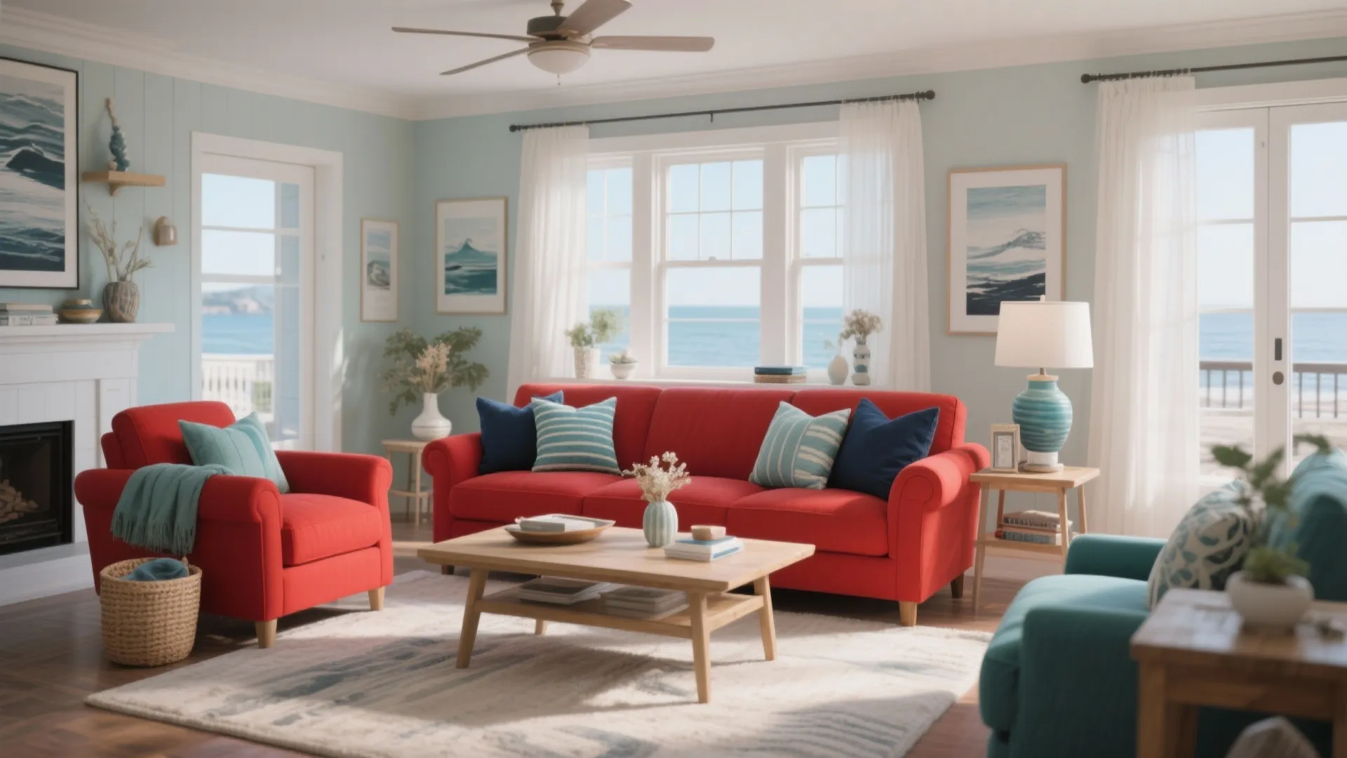 8. Red with Cool Blues