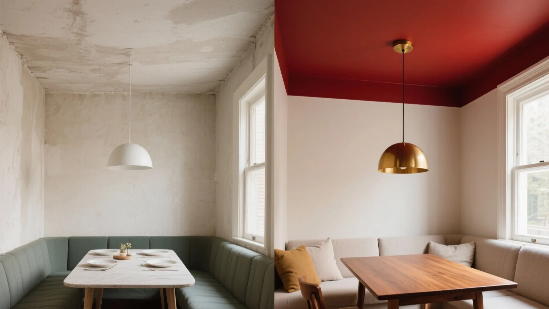 5. Small Room, Big Drama — Ceiling or Door Red