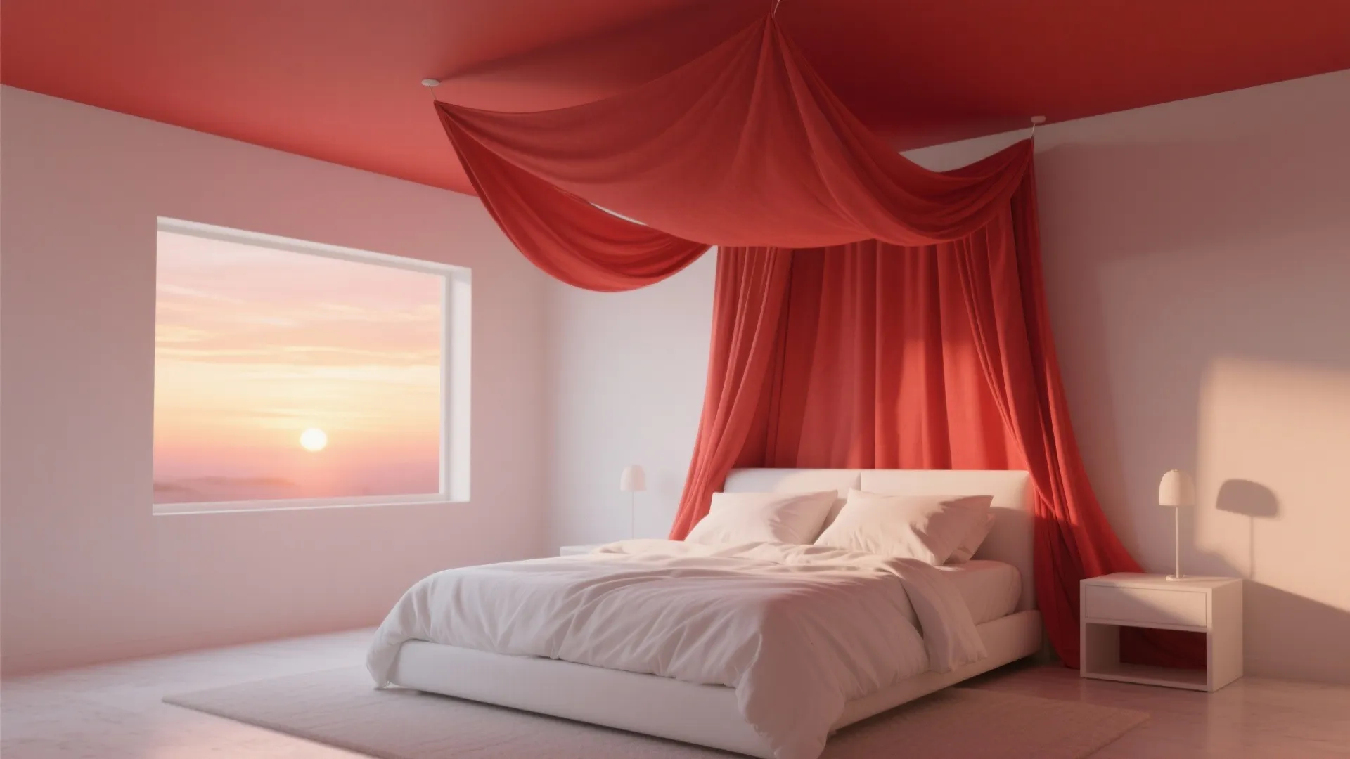 4. Red feature ceiling or canopy