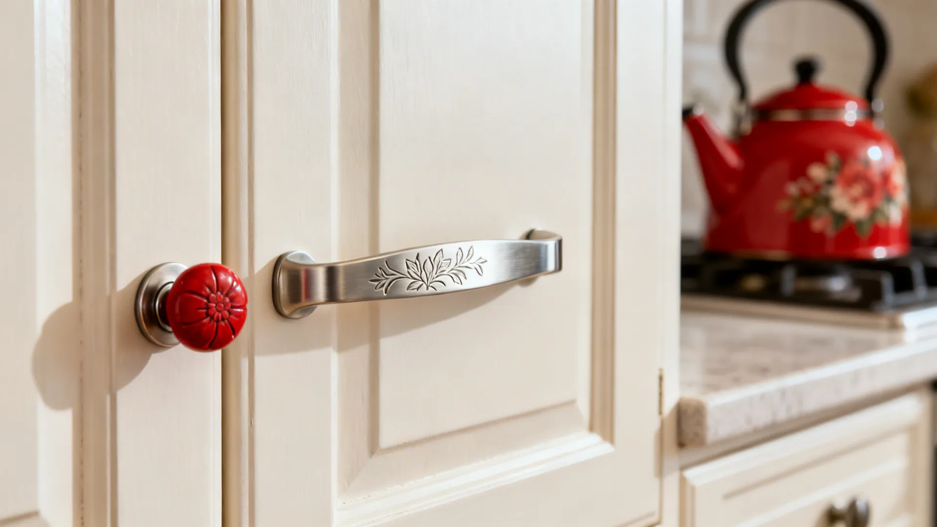Statement Hardware & Small Appliances in Red Florals