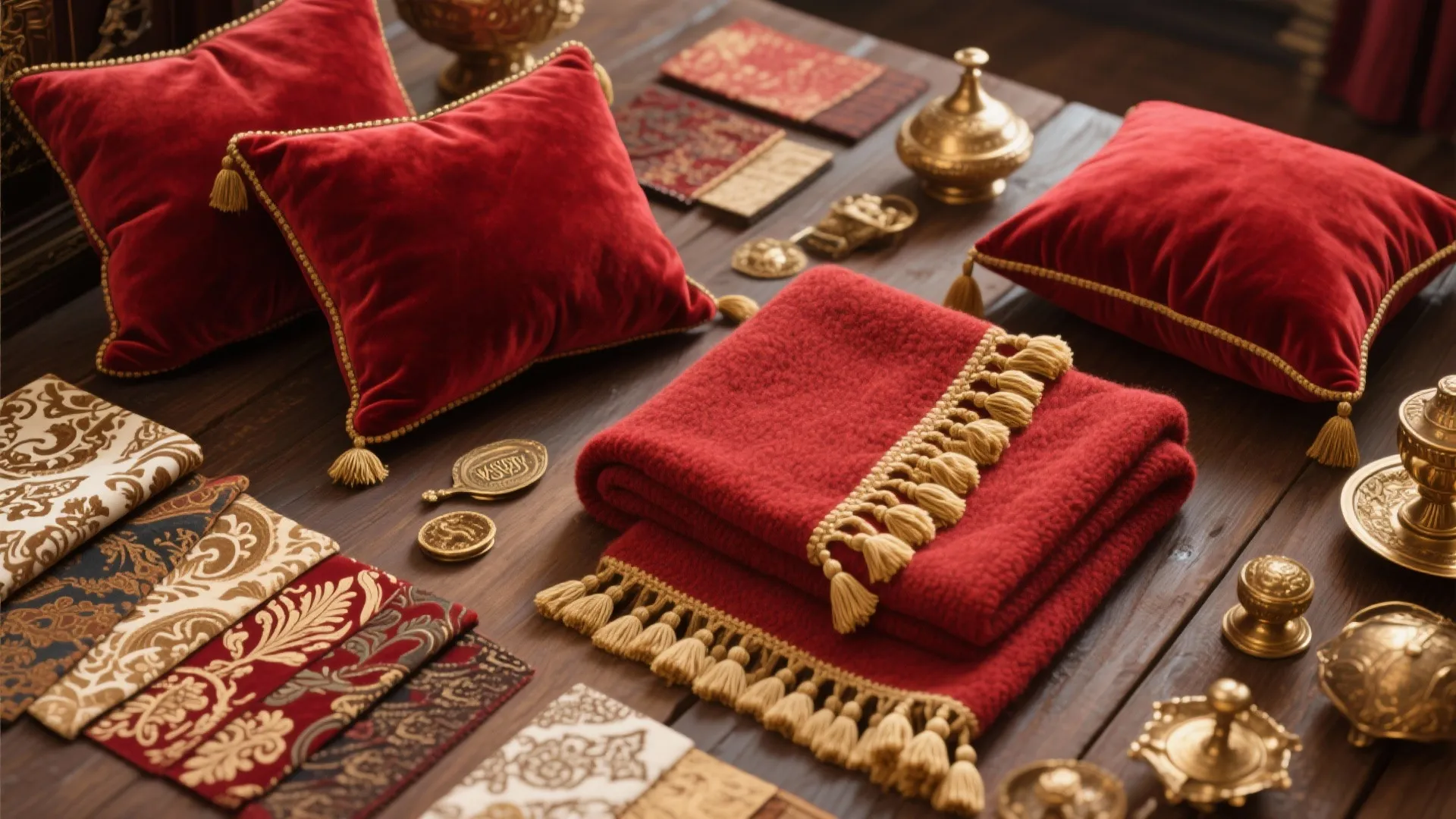 Tip 1: Deep Red and Gold Accents