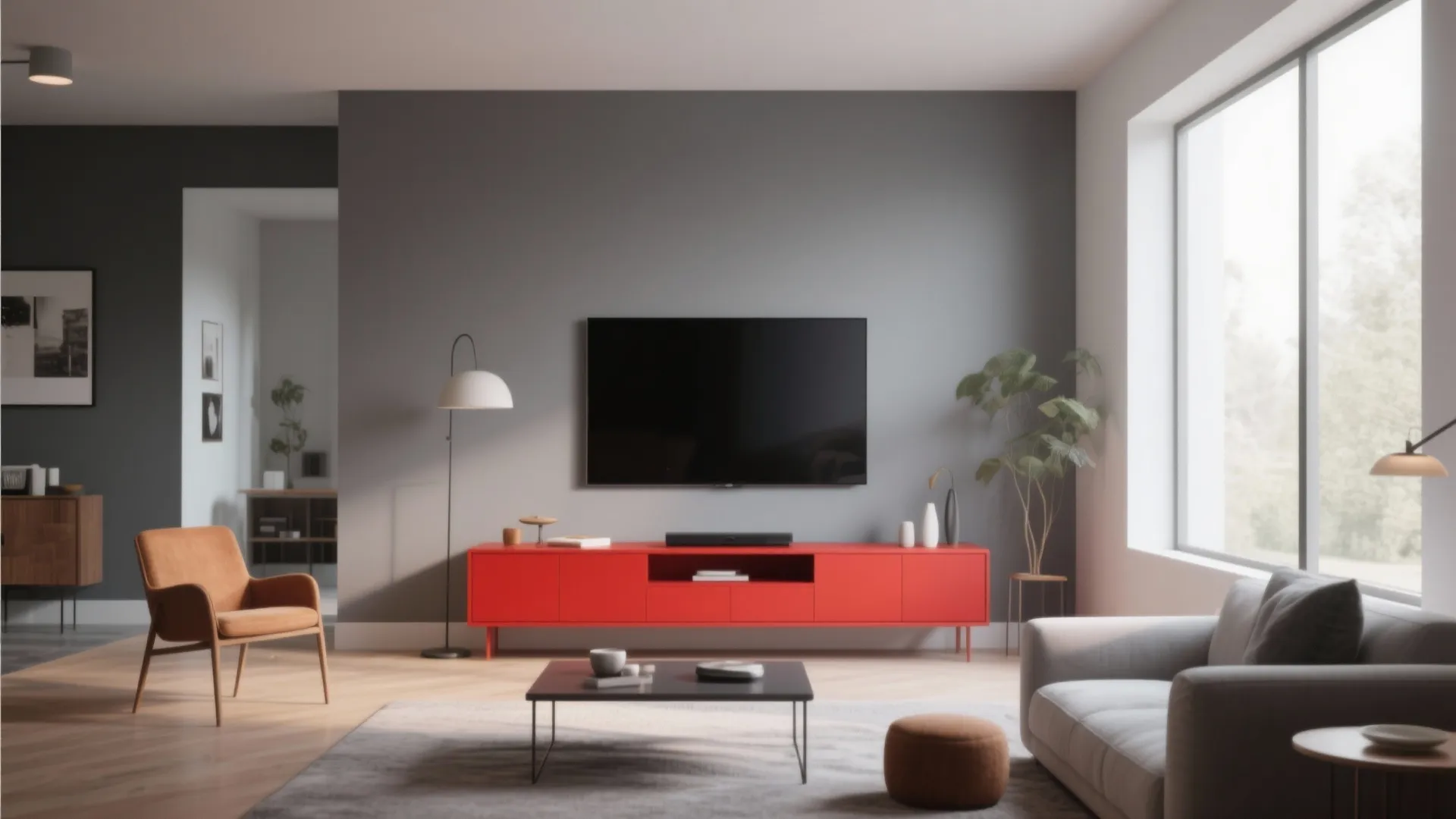 4. Red and Grey Modern Mix
