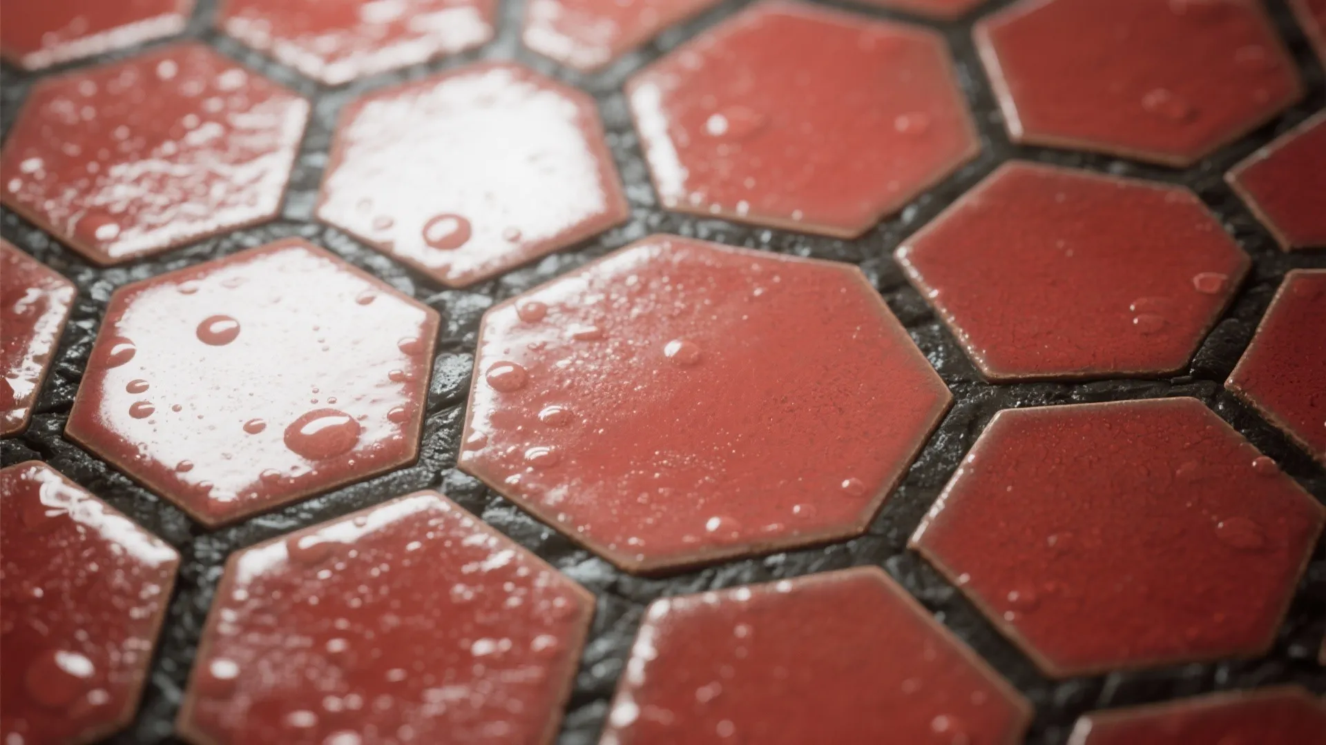 Red Tiles with Contrasting Grout