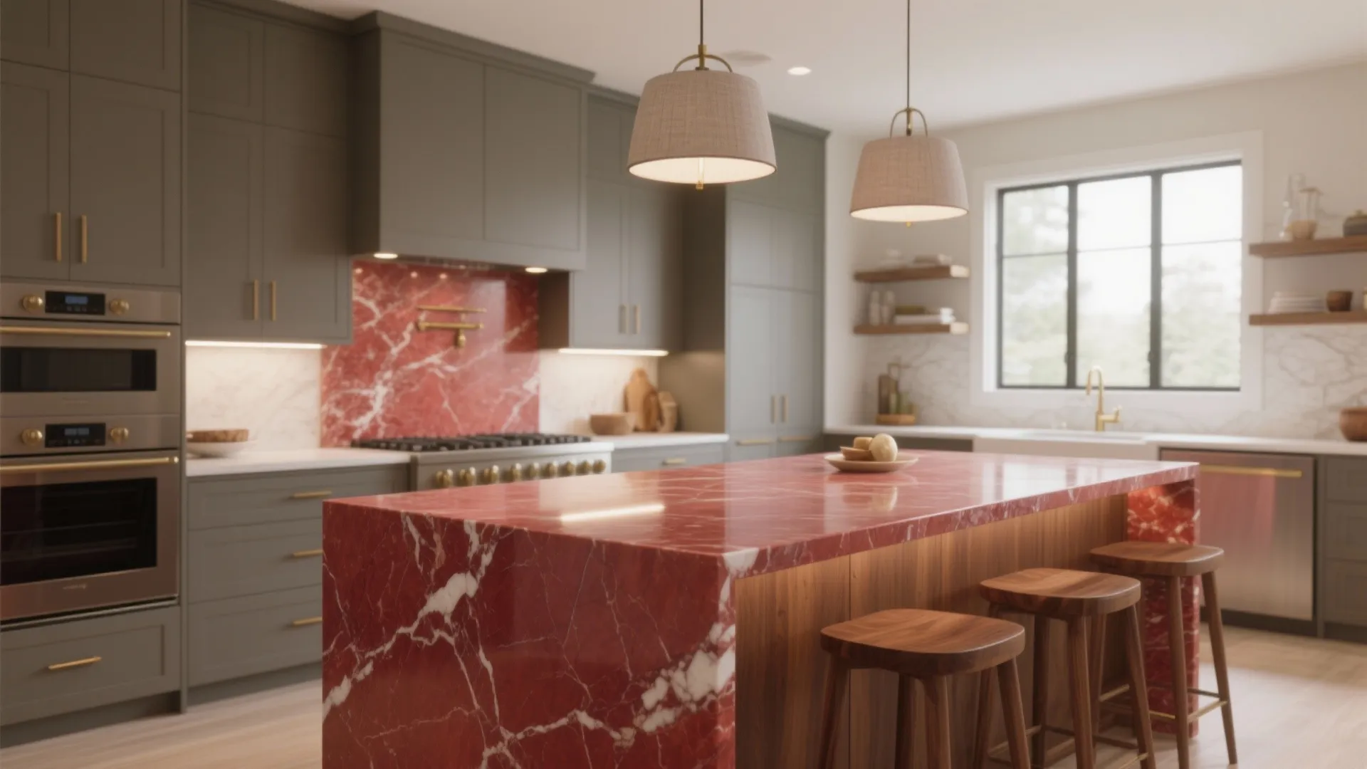 Red Marble for Kitchen: Bold Elegance & Space-Savvy Tips: 1 Minute to Discover the Hottest Red Marble Trends for Compact Kitchens