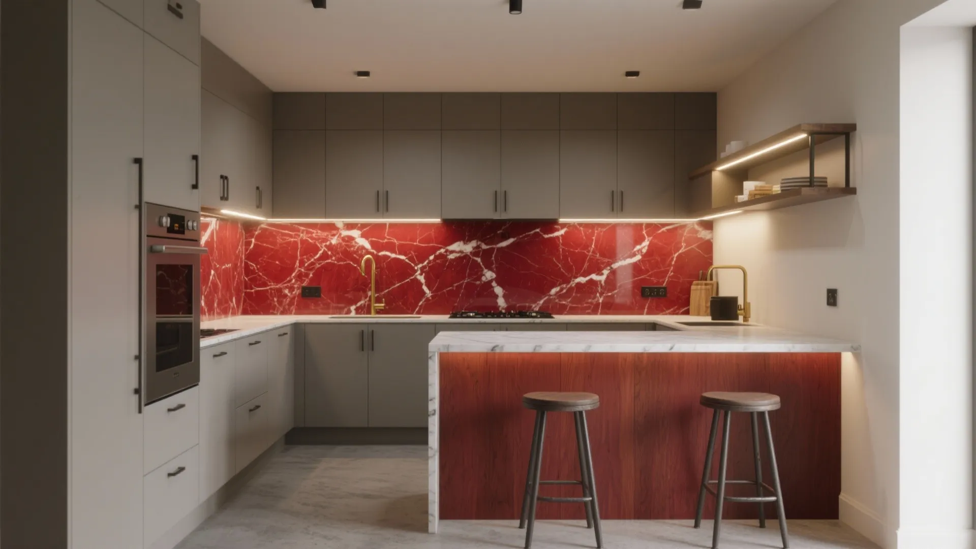 Red Marble Kitchen: Small-Space Design That Pops: 1 Minute to Transform Your Kitchen with Red Marble Ideas