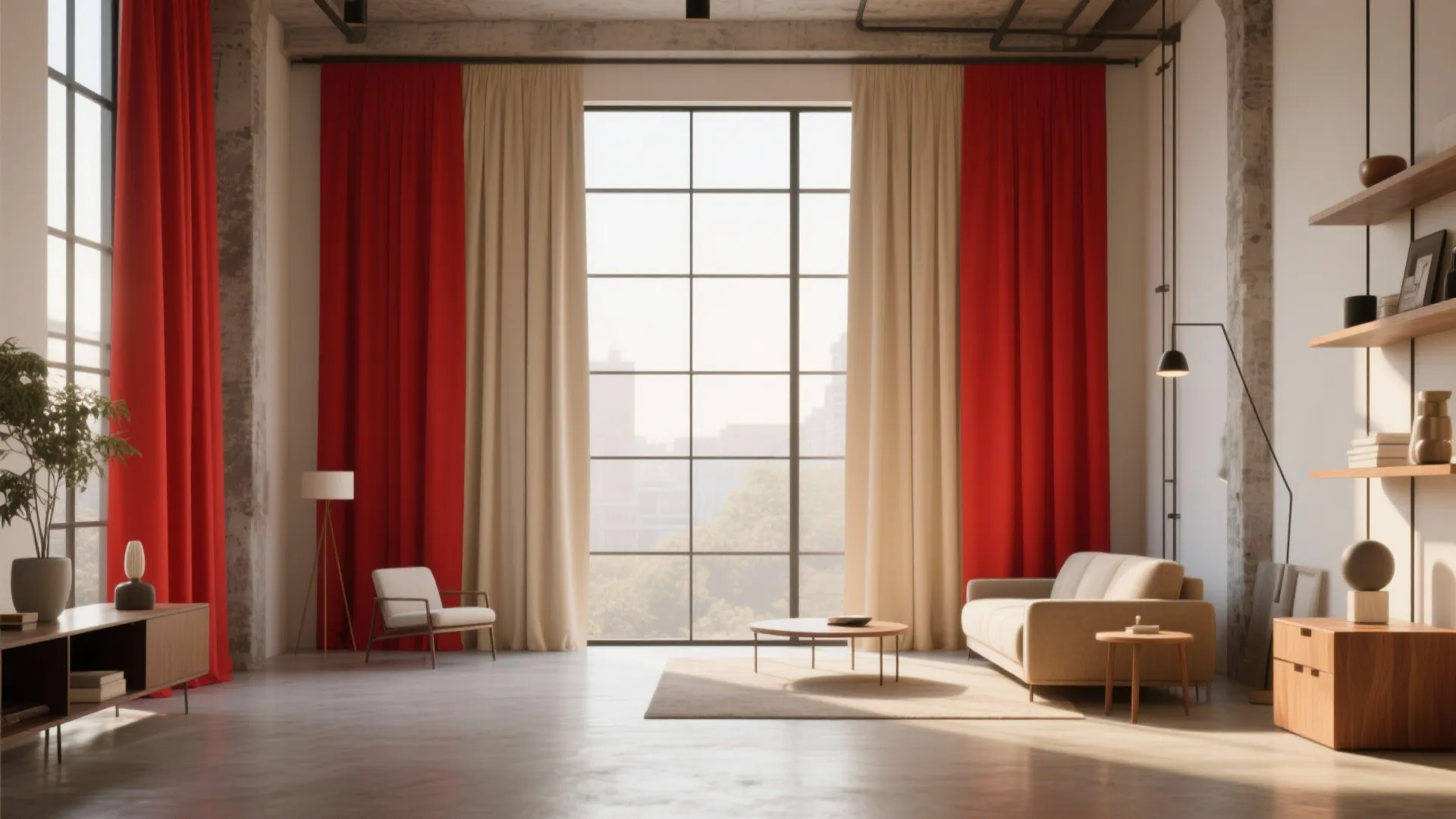 3. Red and Neutral Color Blocking