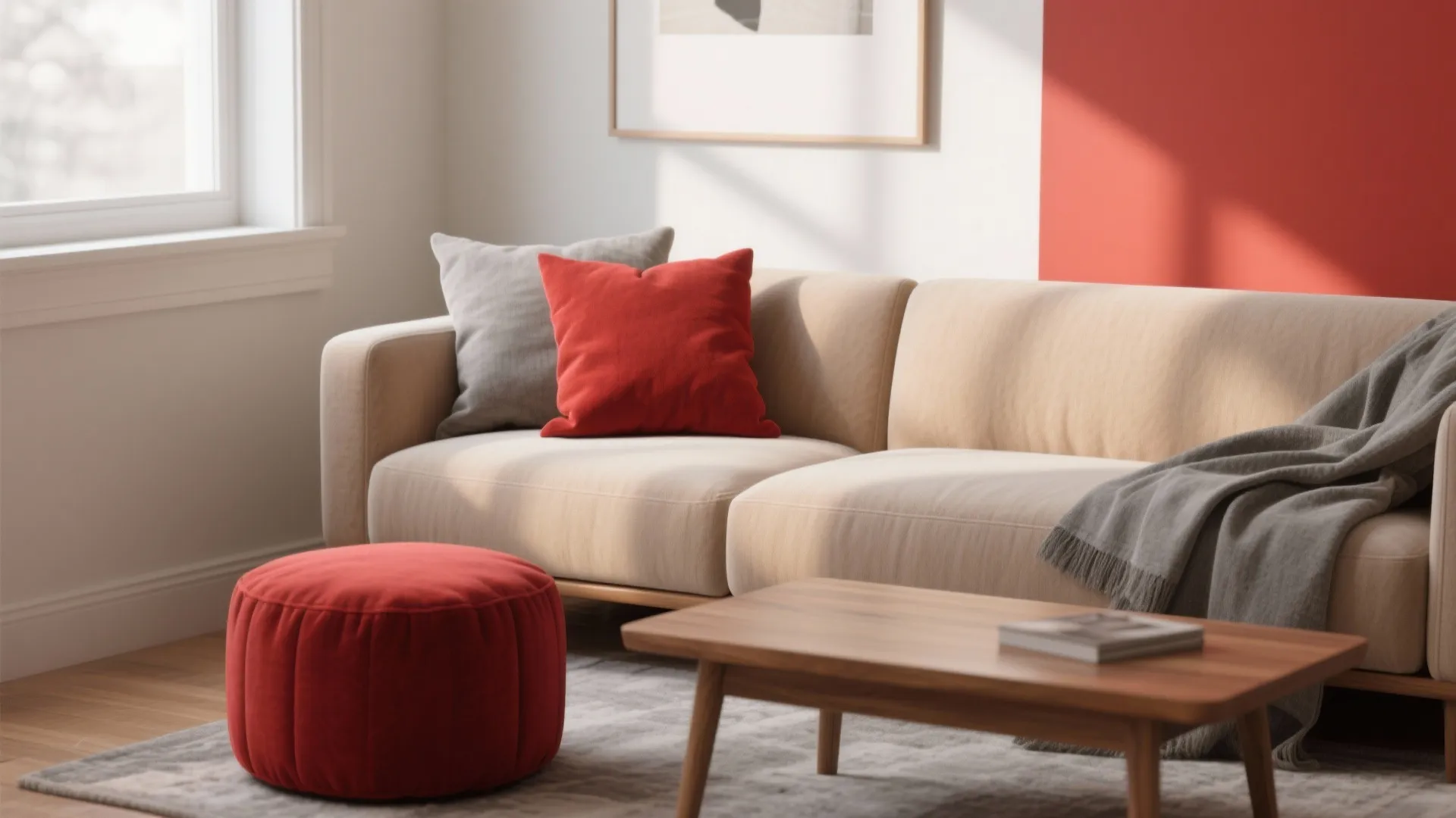 2. Red + Layered Neutrals