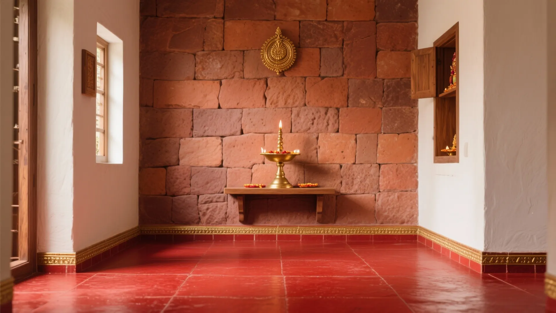 Red Oxide Floor and Laterite Backdrop