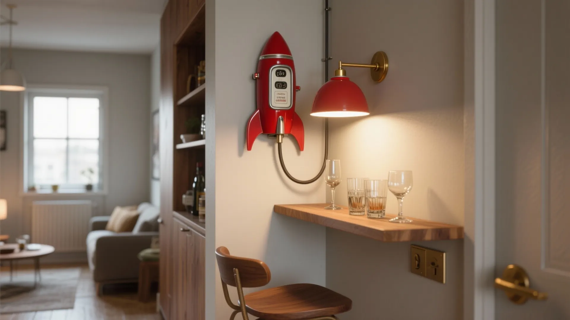 5 Small Space Ideas for a Red Rocket Gas Pump Wall Light: Creative ways to use a retro red rocket gas pump wall light in compact homes — 5 practical inspirations from a senior designer