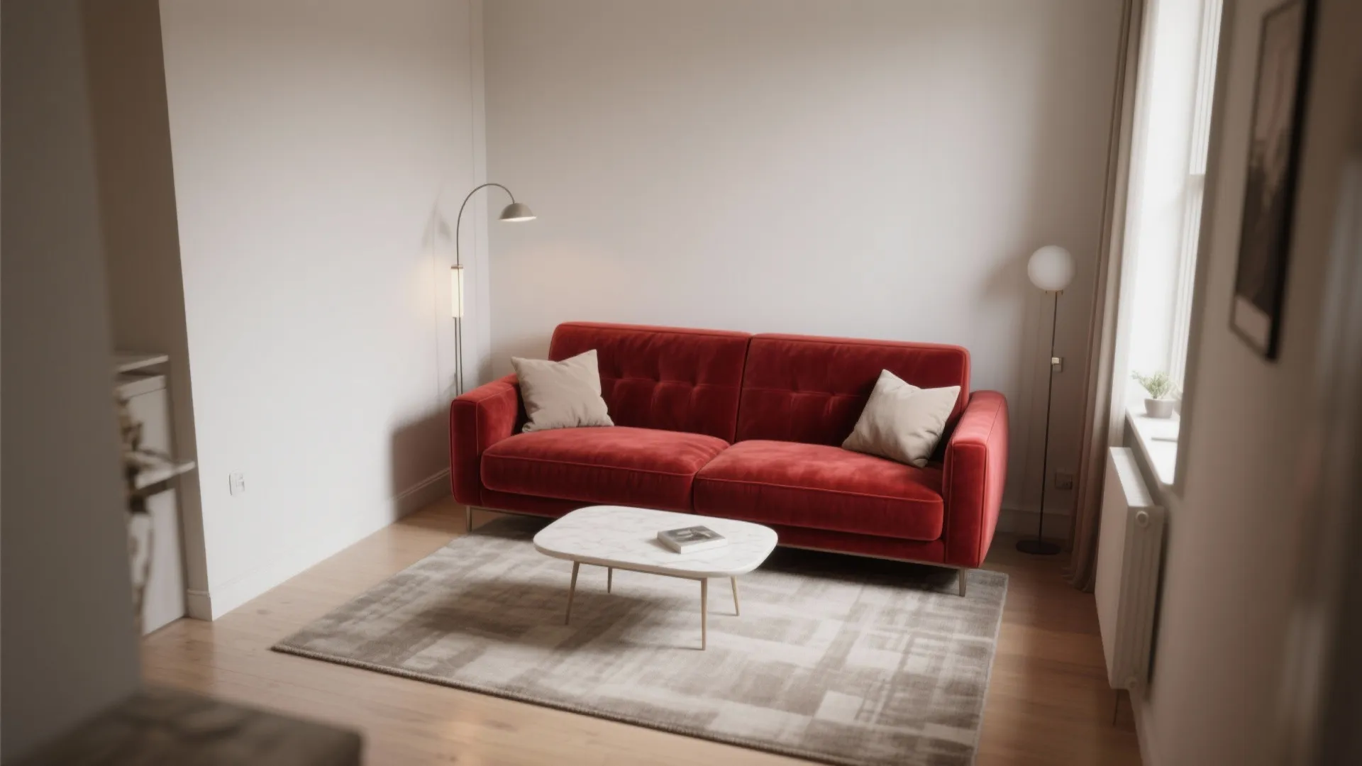 2. Use a Statement Red Sofa Wisely