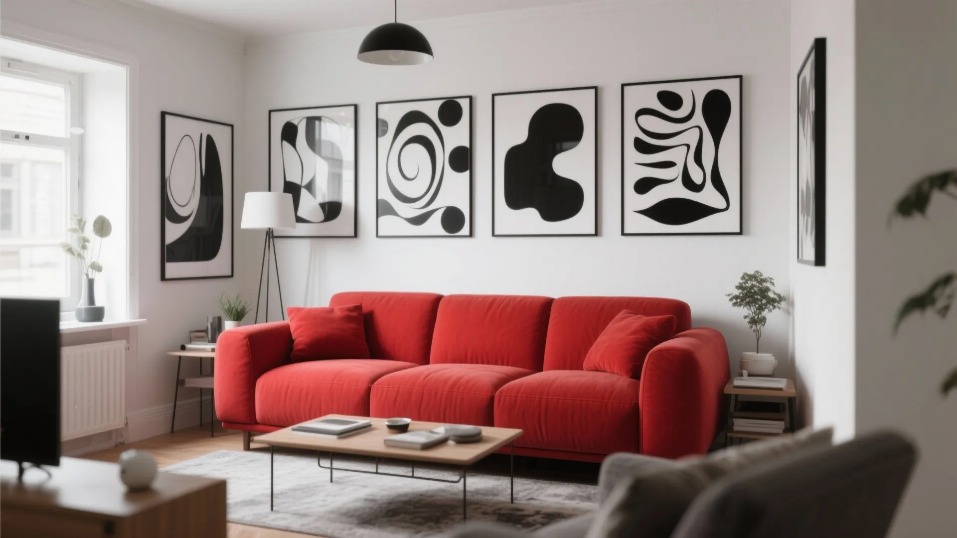 5. Red Statement Sofa